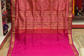 Half Tissue Yellow Rani Bomkai Silk Saree