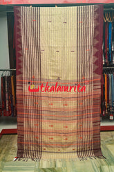 Stripes Maroon Tussar Kotpad Saree