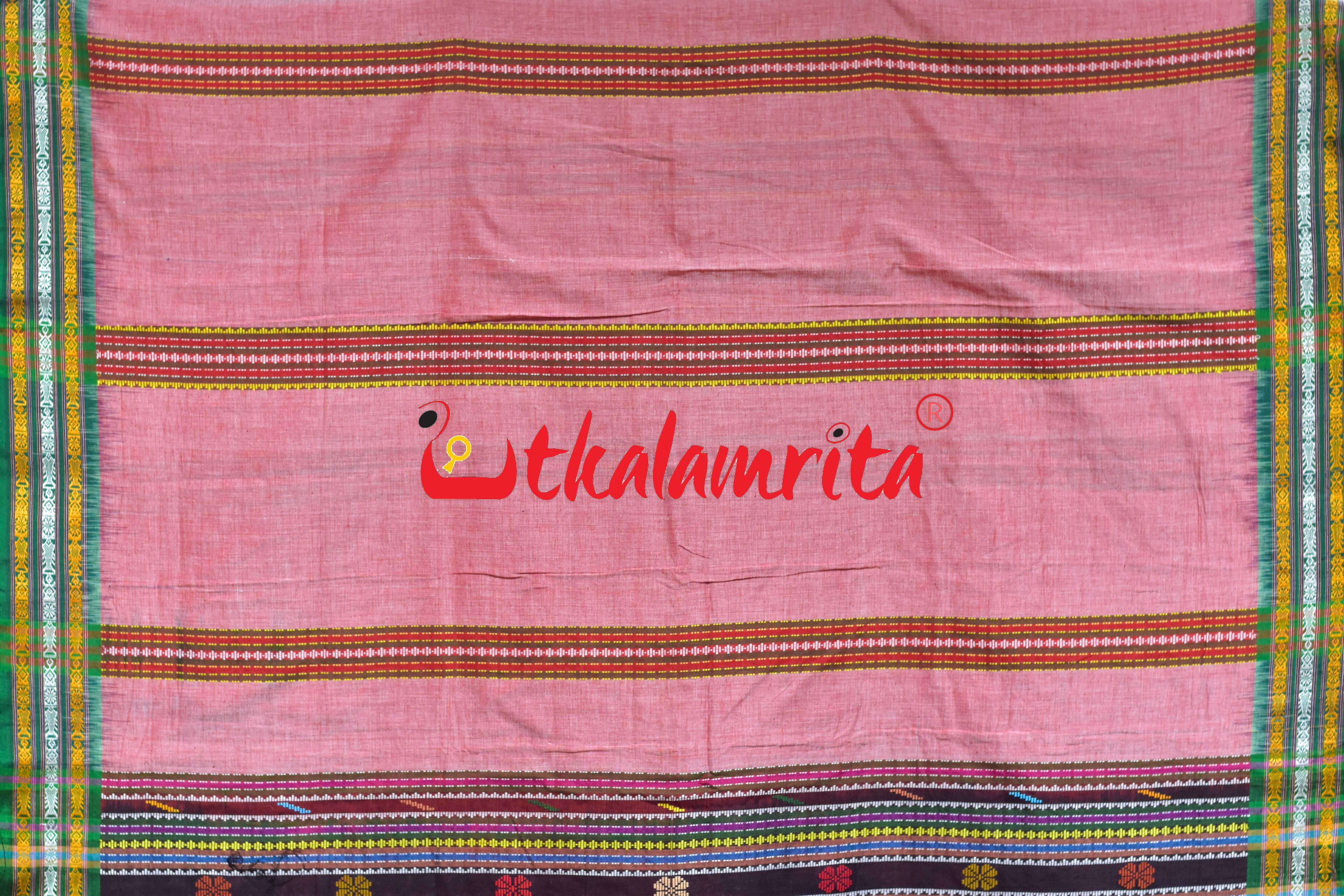 Pink Mala Pati Dhalapathar Cotton Saree