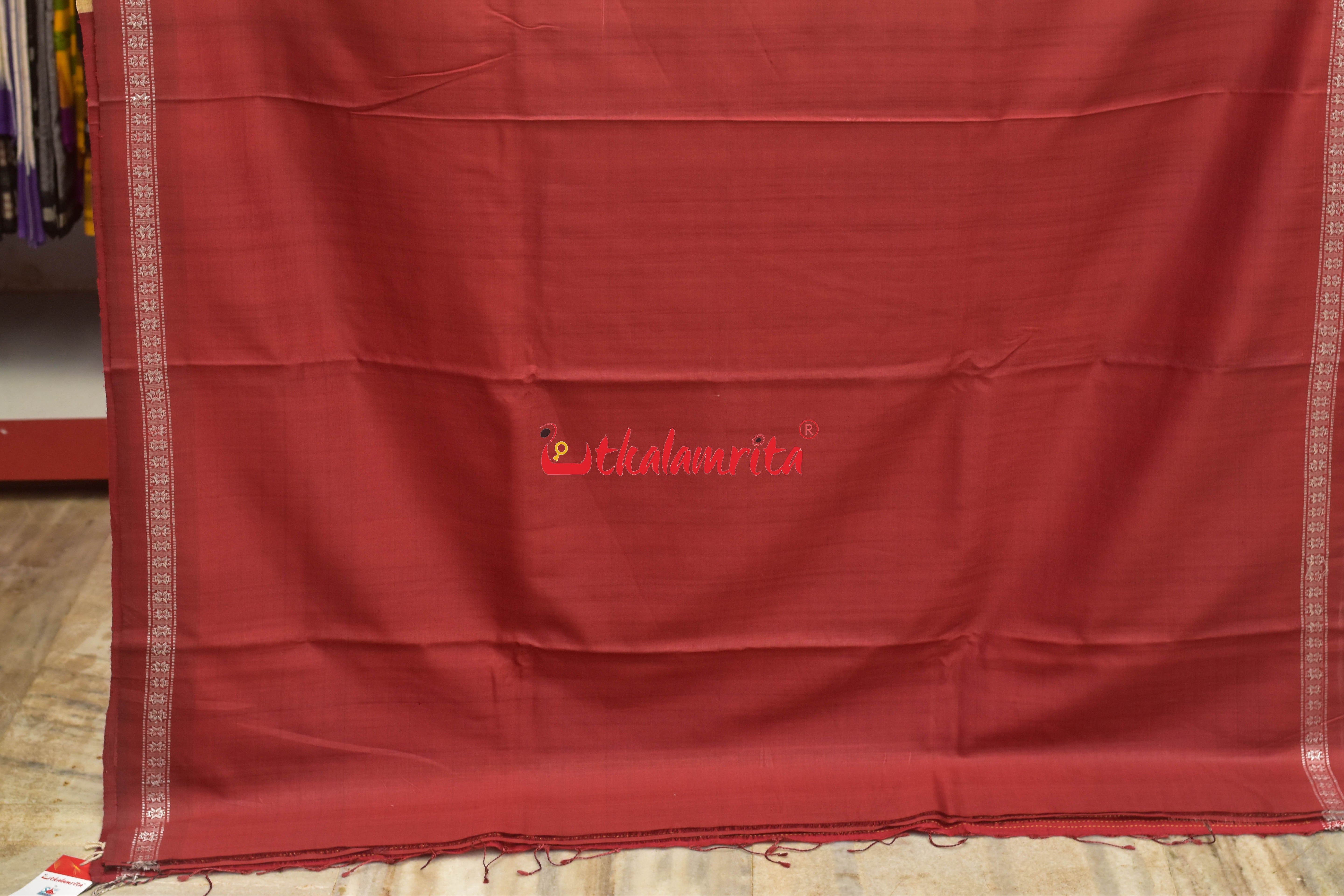 Orange Body Check And Anchal Stripes Tussar Saree