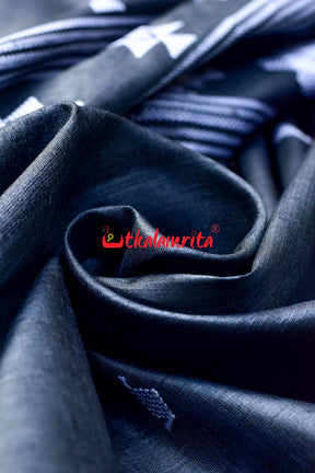 Black Original Ganjam Tussar Silk Saree