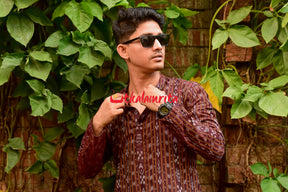 Maroon Ikat  (Full Kurta)