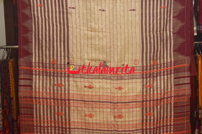 Stripes Maroon Tussar Kotpad Saree