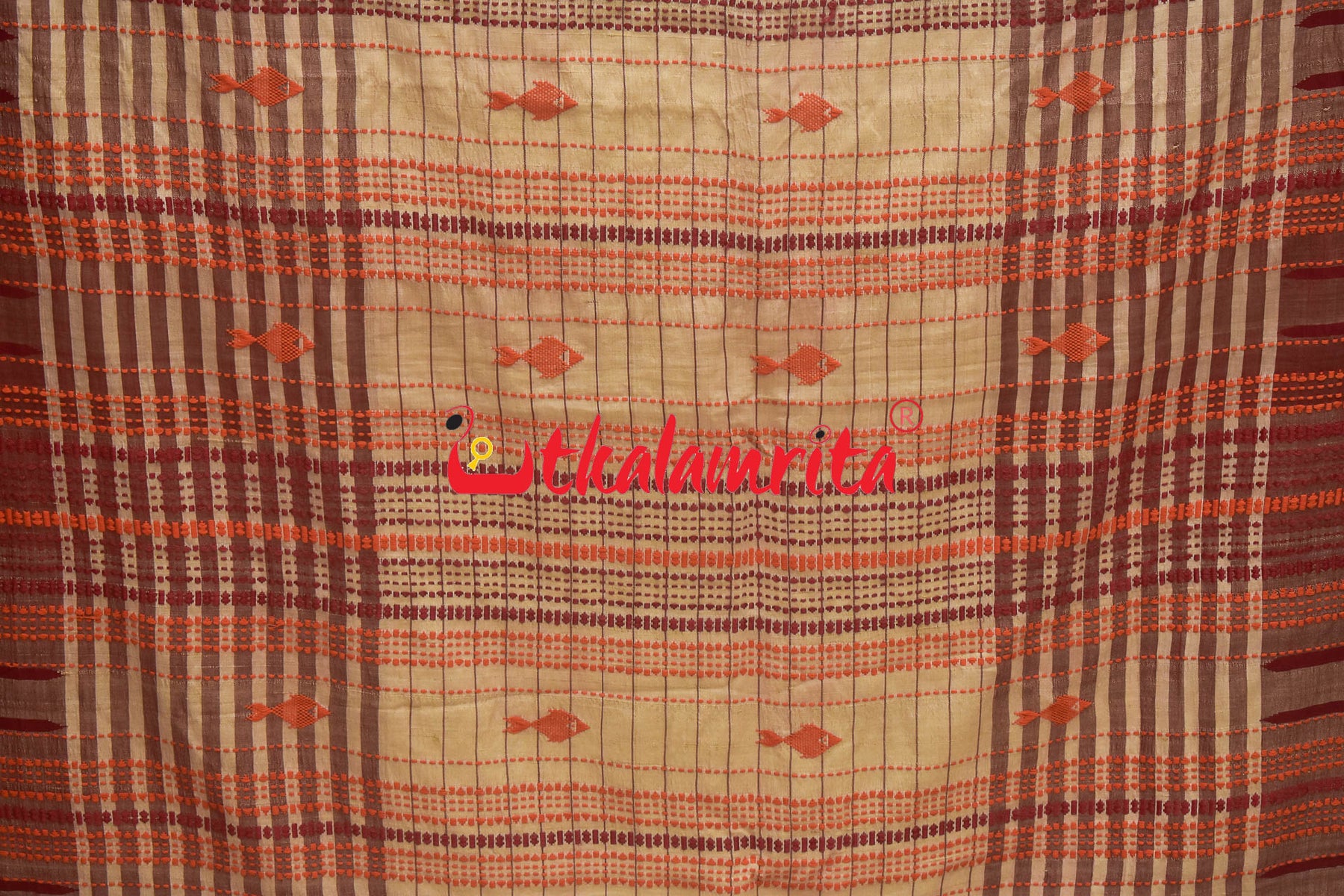 Stripes Maroon Tussar Kotpad Saree