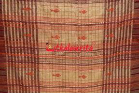 Stripes Maroon Tussar Kotpad Saree