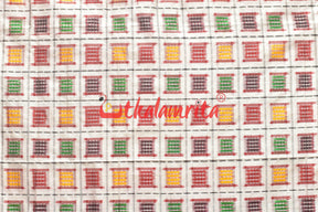 Mini Aswini White Sambalpuri Silk Saree