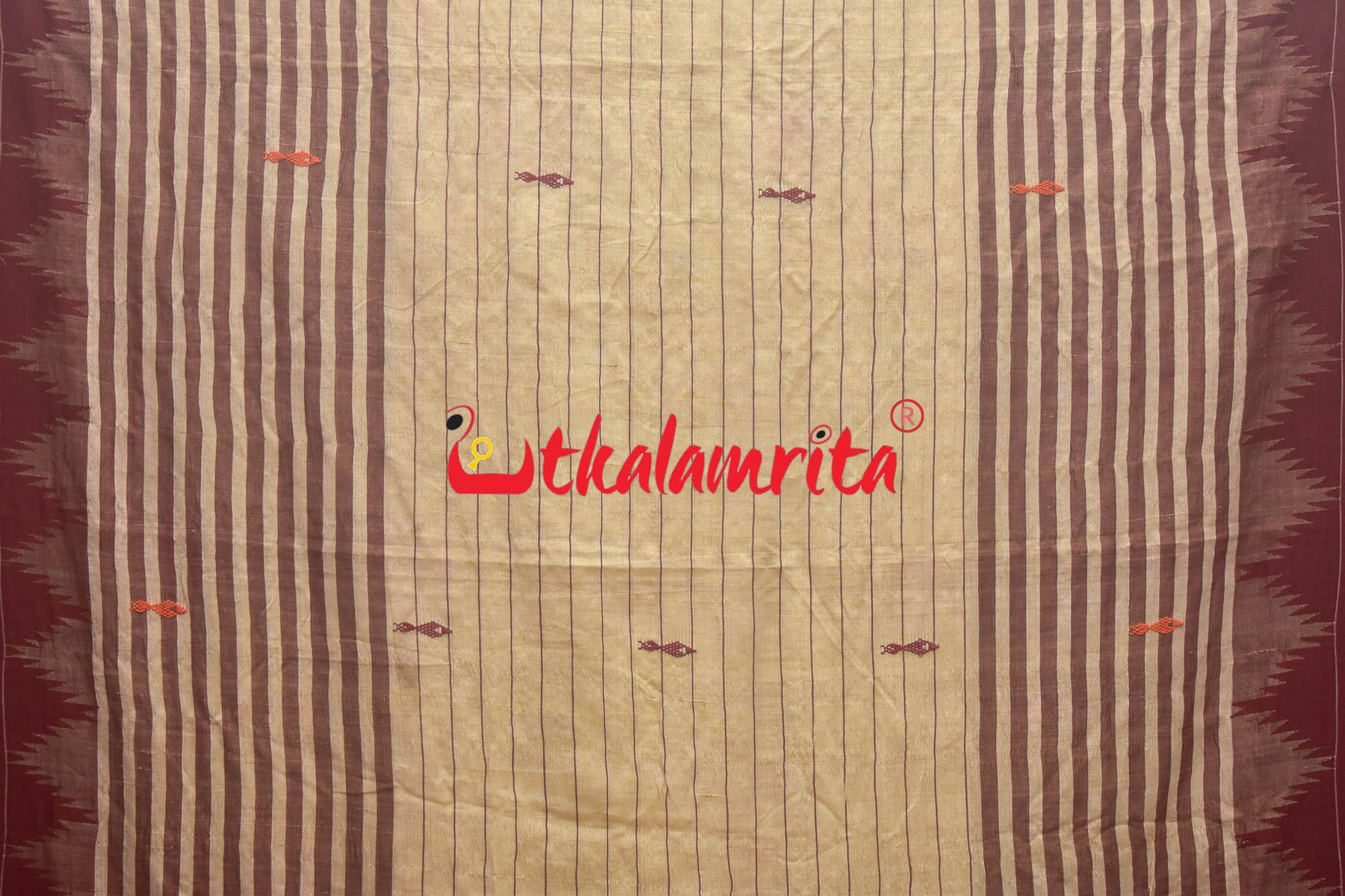 Stripes Maroon Tussar Kotpad Saree