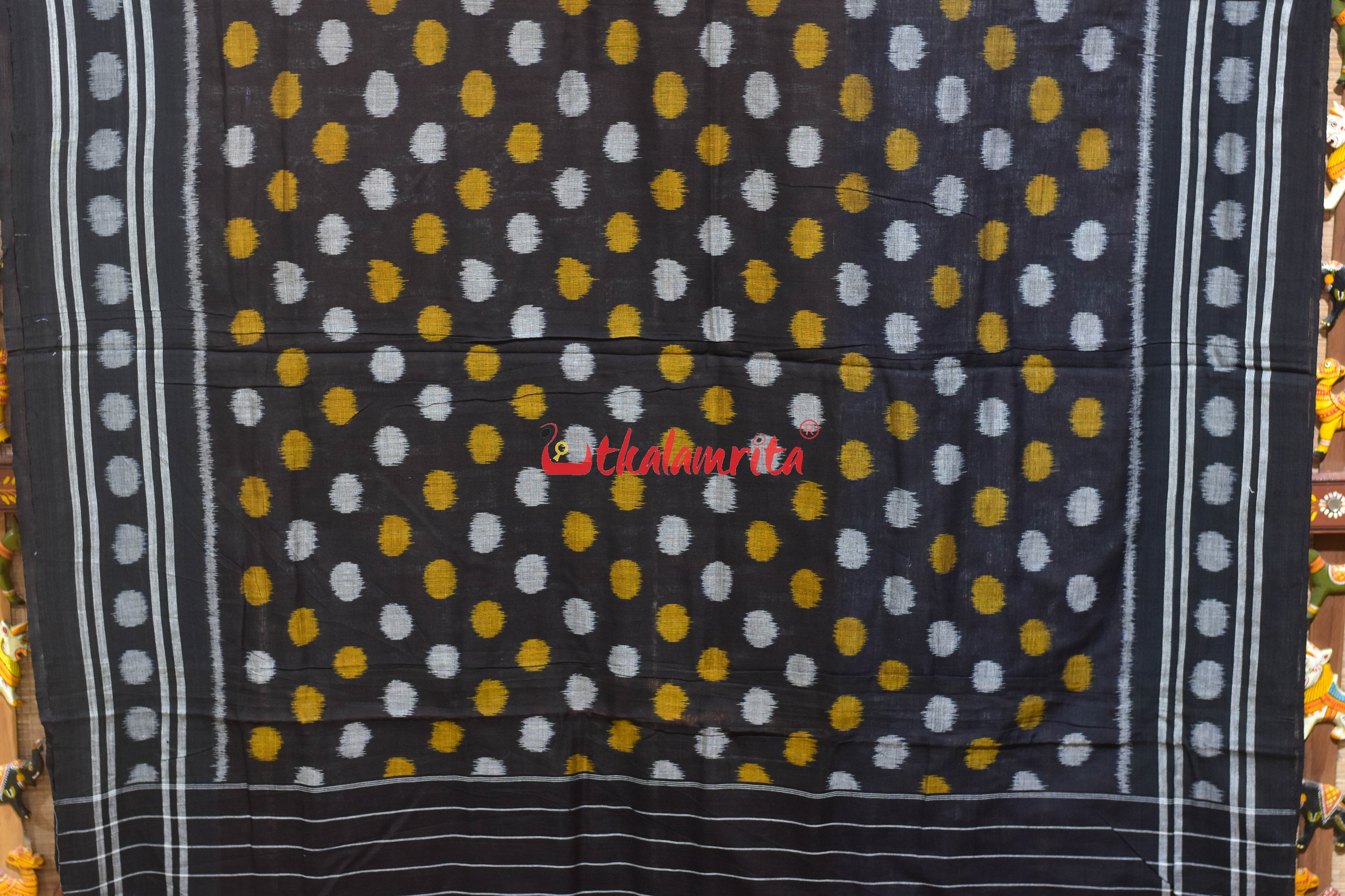 Half half Brown Peach Khandua Cotton Saree