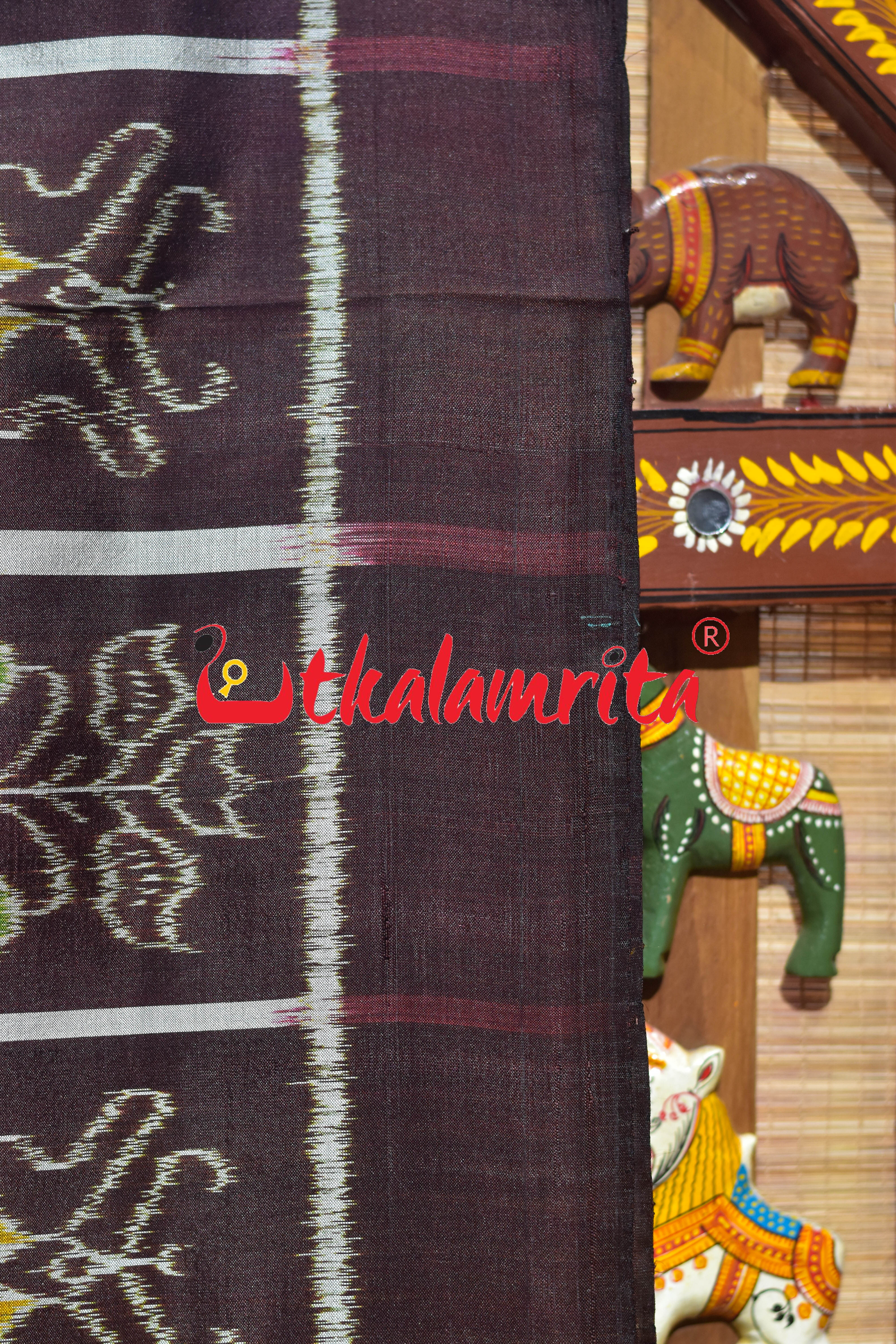 Coffee Self Nabakothi Khandua Silk Saree
