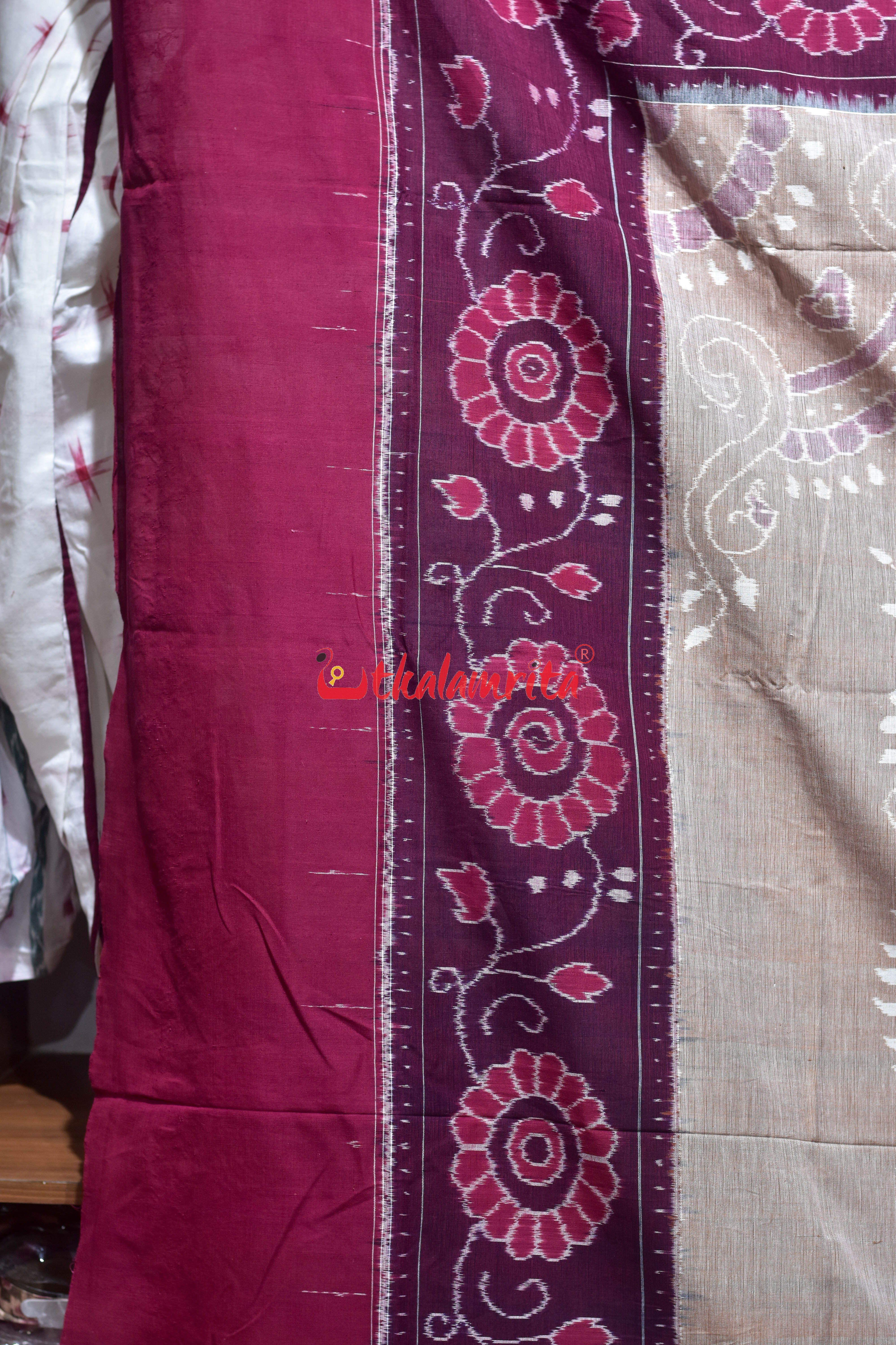 Maroon Cream Flower Bandha Bedsheet