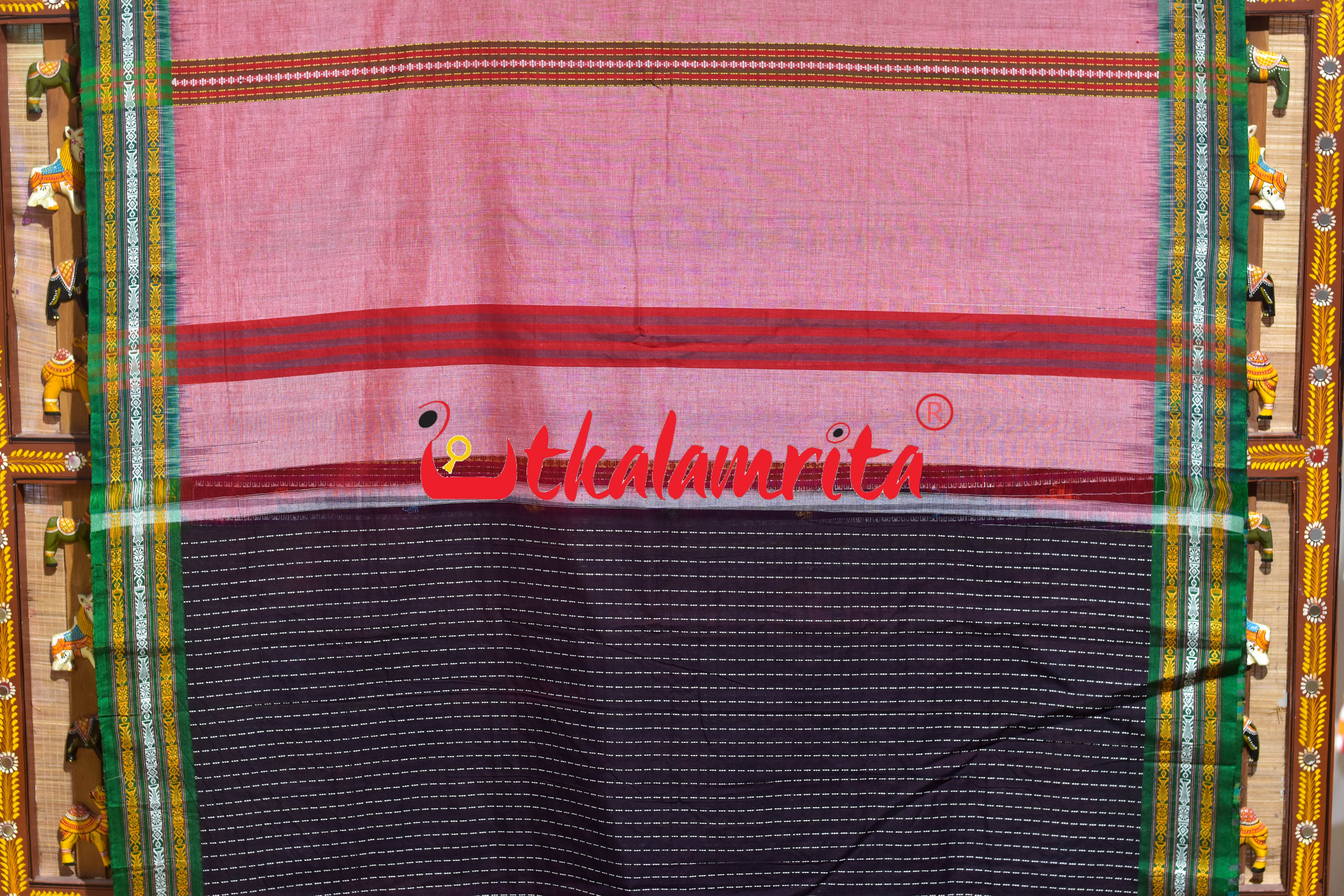 Pink Mala Pati Dhalapathar Cotton Saree