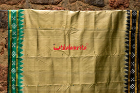 Olive Green Ganga Jamuna Khandua Silk Saree