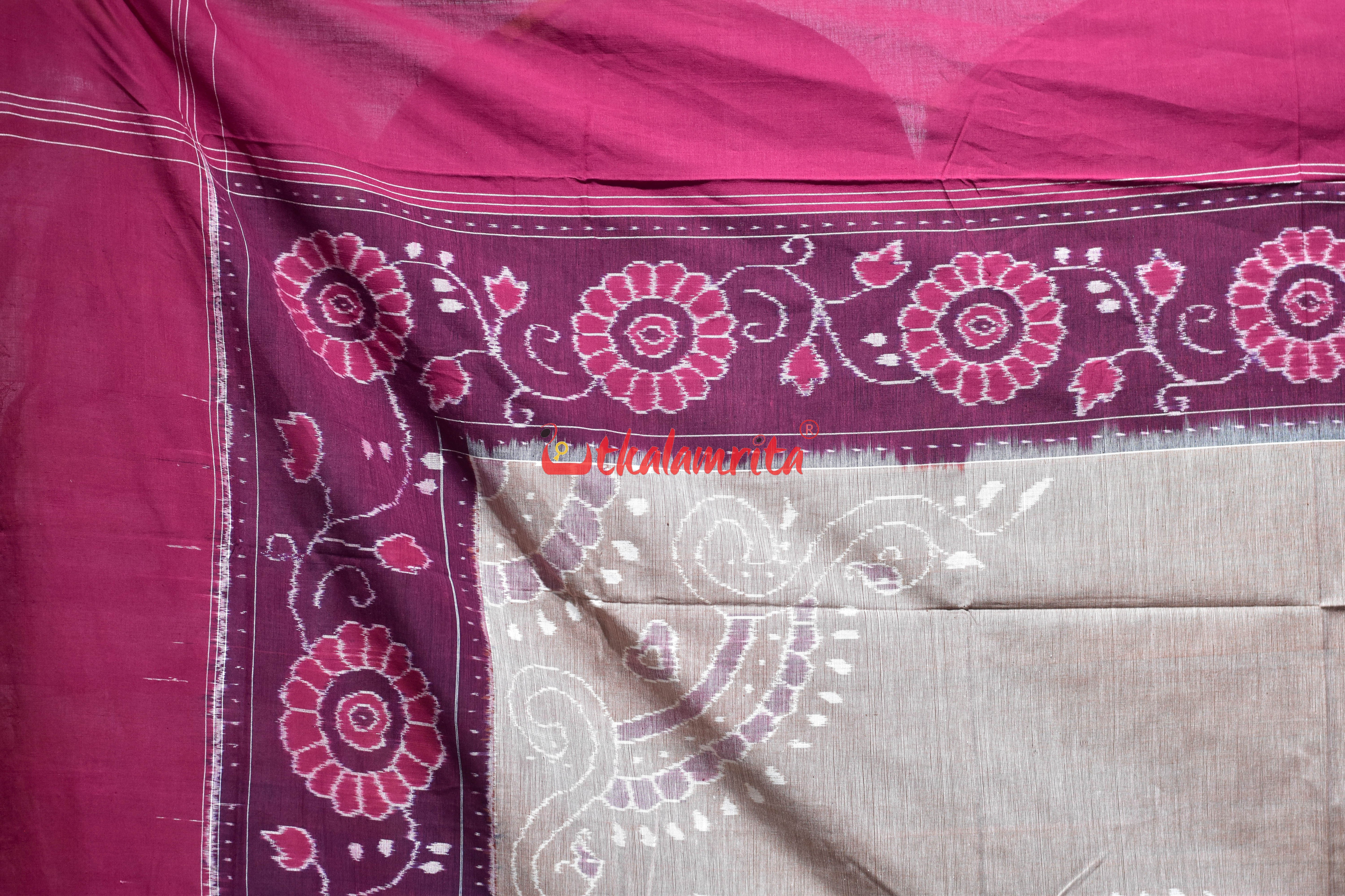 Maroon Cream Flower Bandha Bedsheet