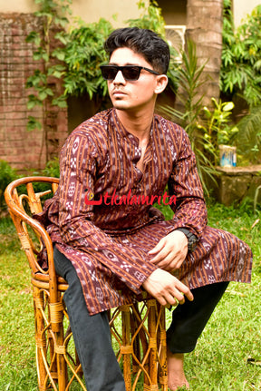 Maroon Ikat  (Full Kurta)