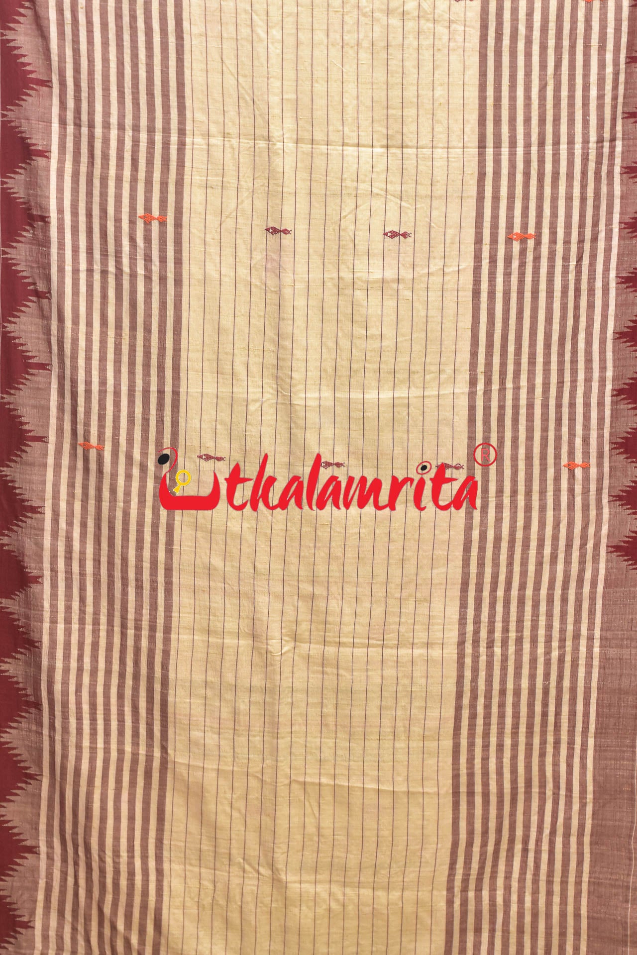 Stripes Maroon Tussar Kotpad Saree