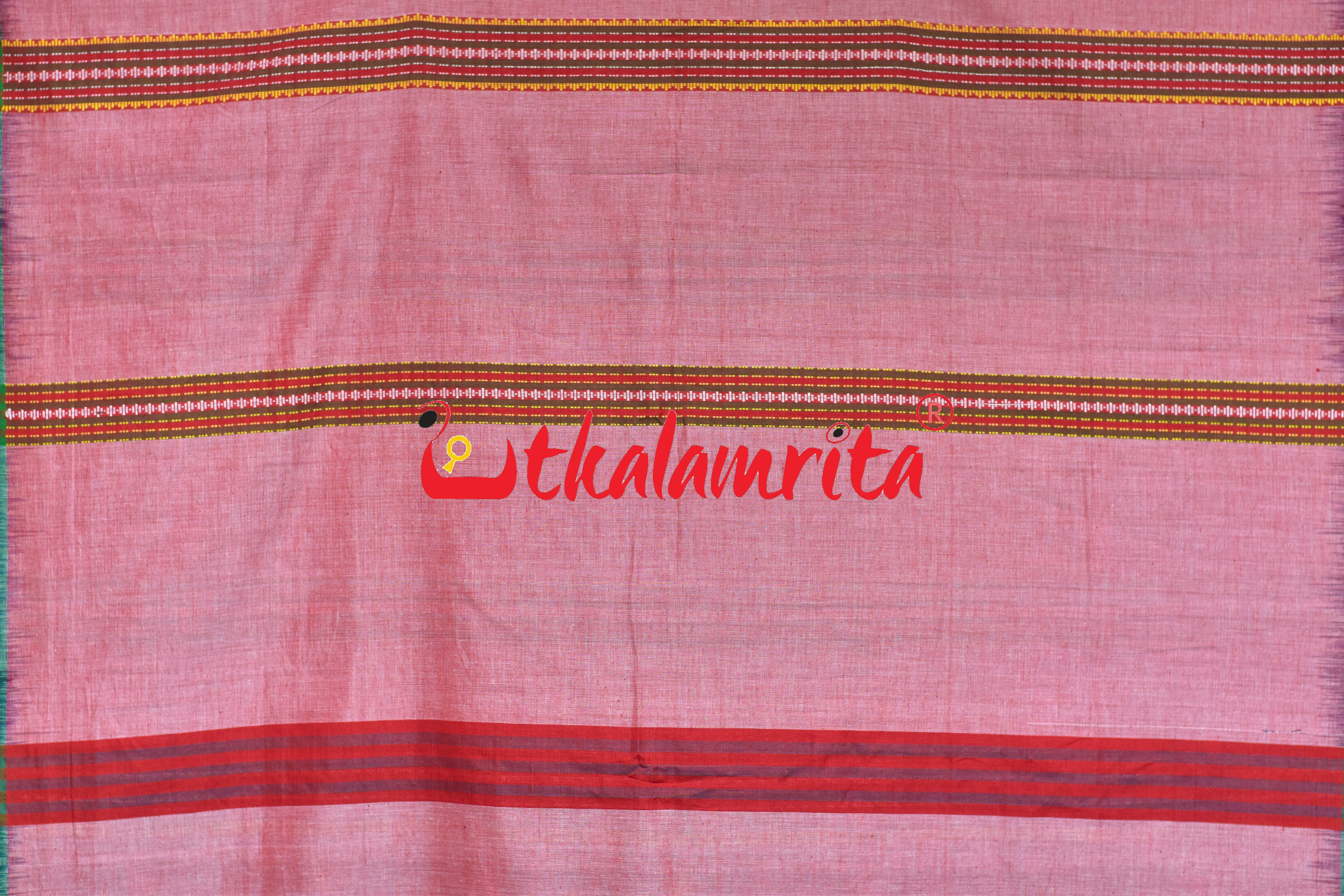 Pink Mala Pati Dhalapathar Cotton Saree