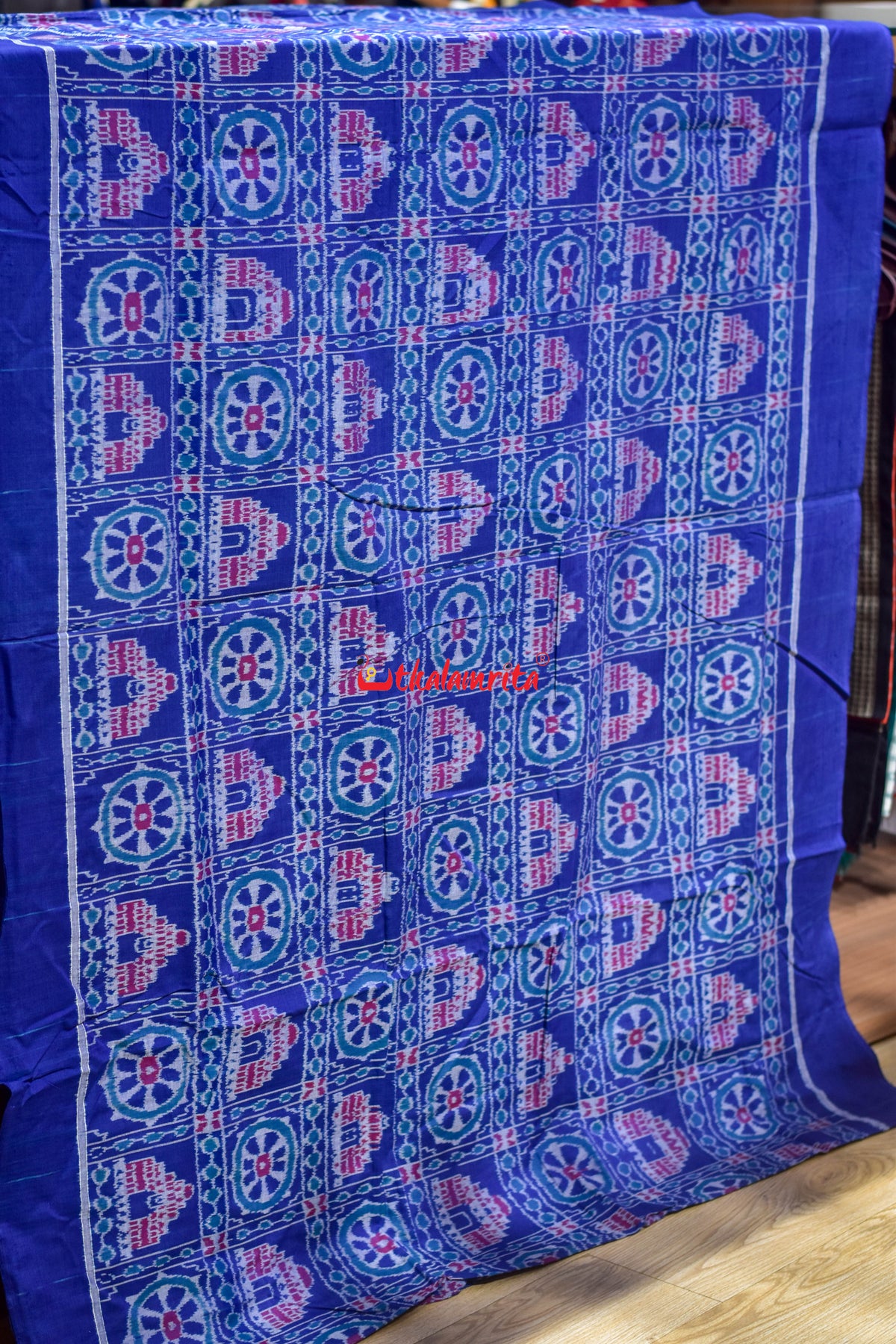 Blue Konark Chakra Sambalpuri Cotton (Fabric)