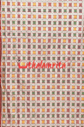 Mini Aswini White Sambalpuri Silk Saree