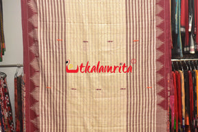 Stripes Maroon Tussar Kotpad Saree