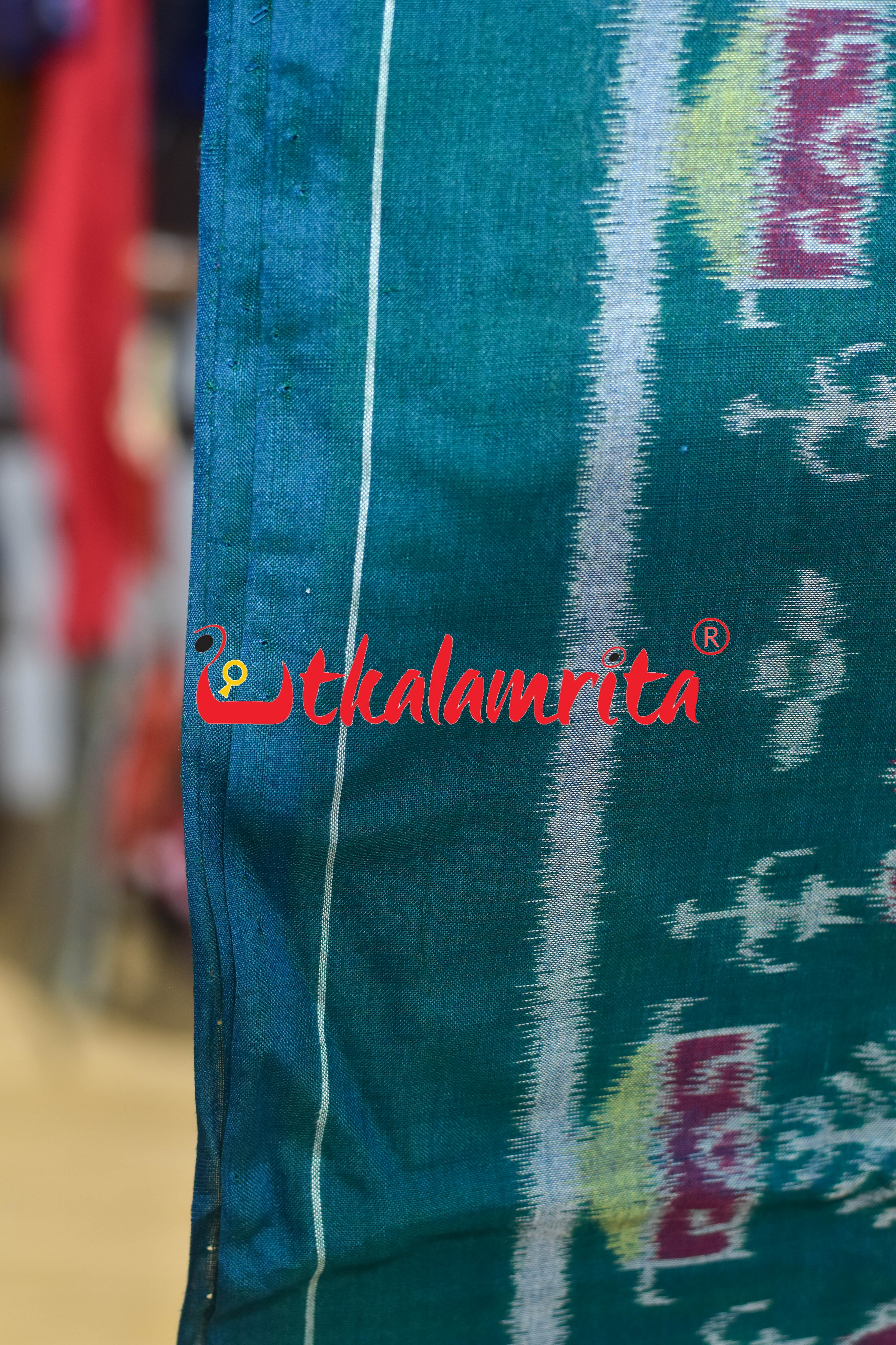 Forest Green Tribal Elephant Sambalpuri Cotton (Fabric)