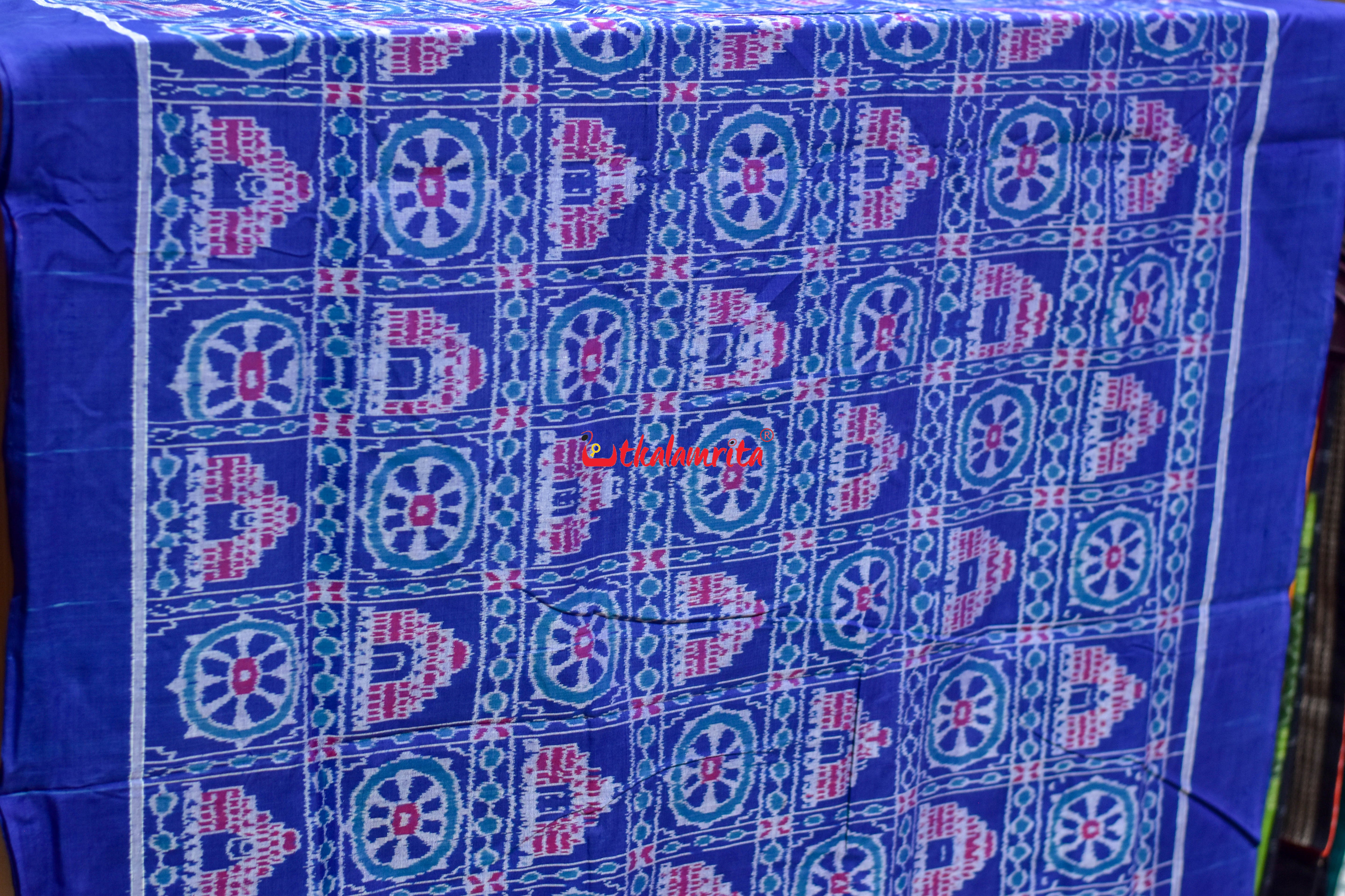 Blue Konark Chakra Sambalpuri Cotton (Fabric)