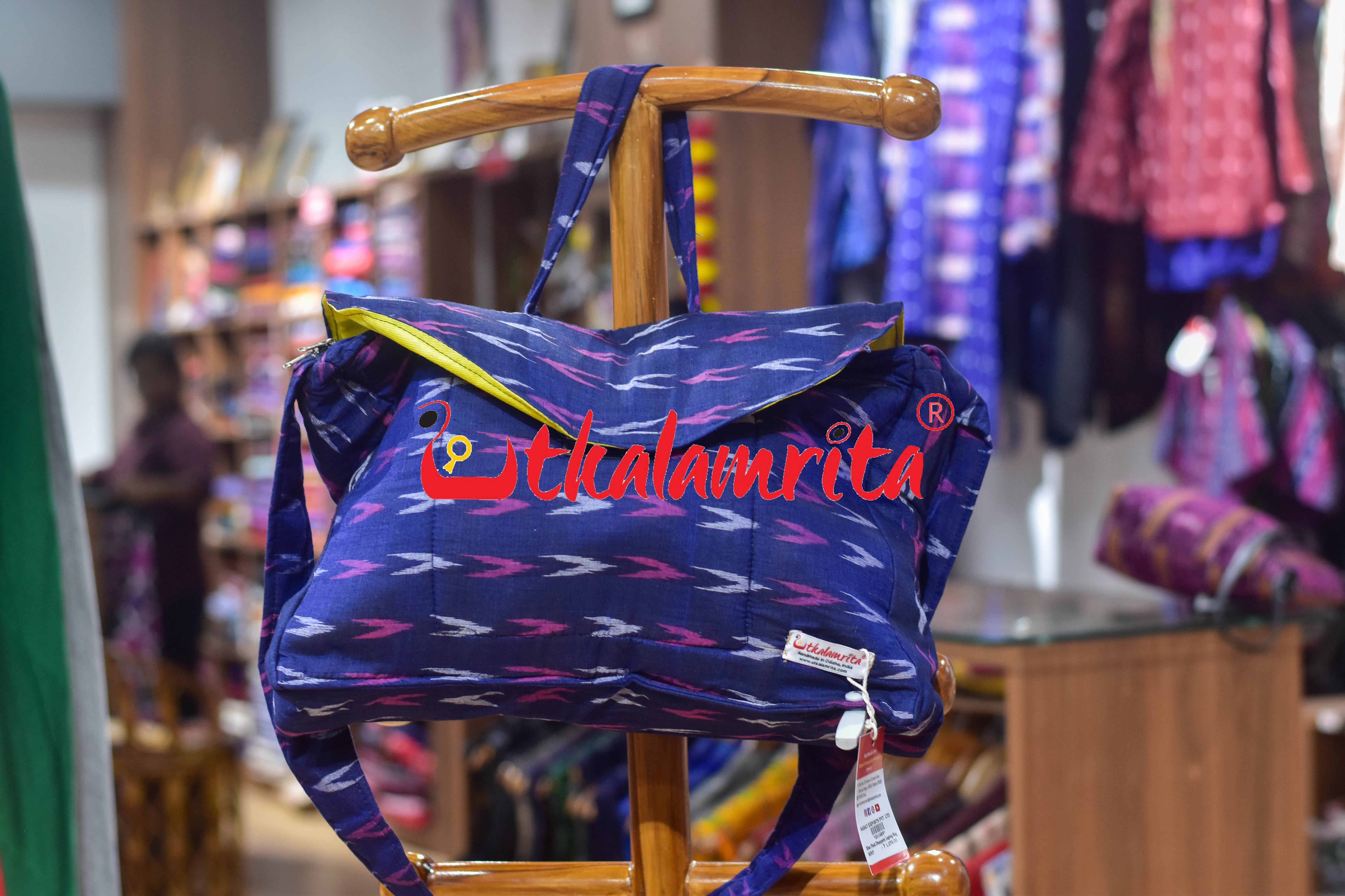 Blue Pink Dhanpatri Laptop Bag