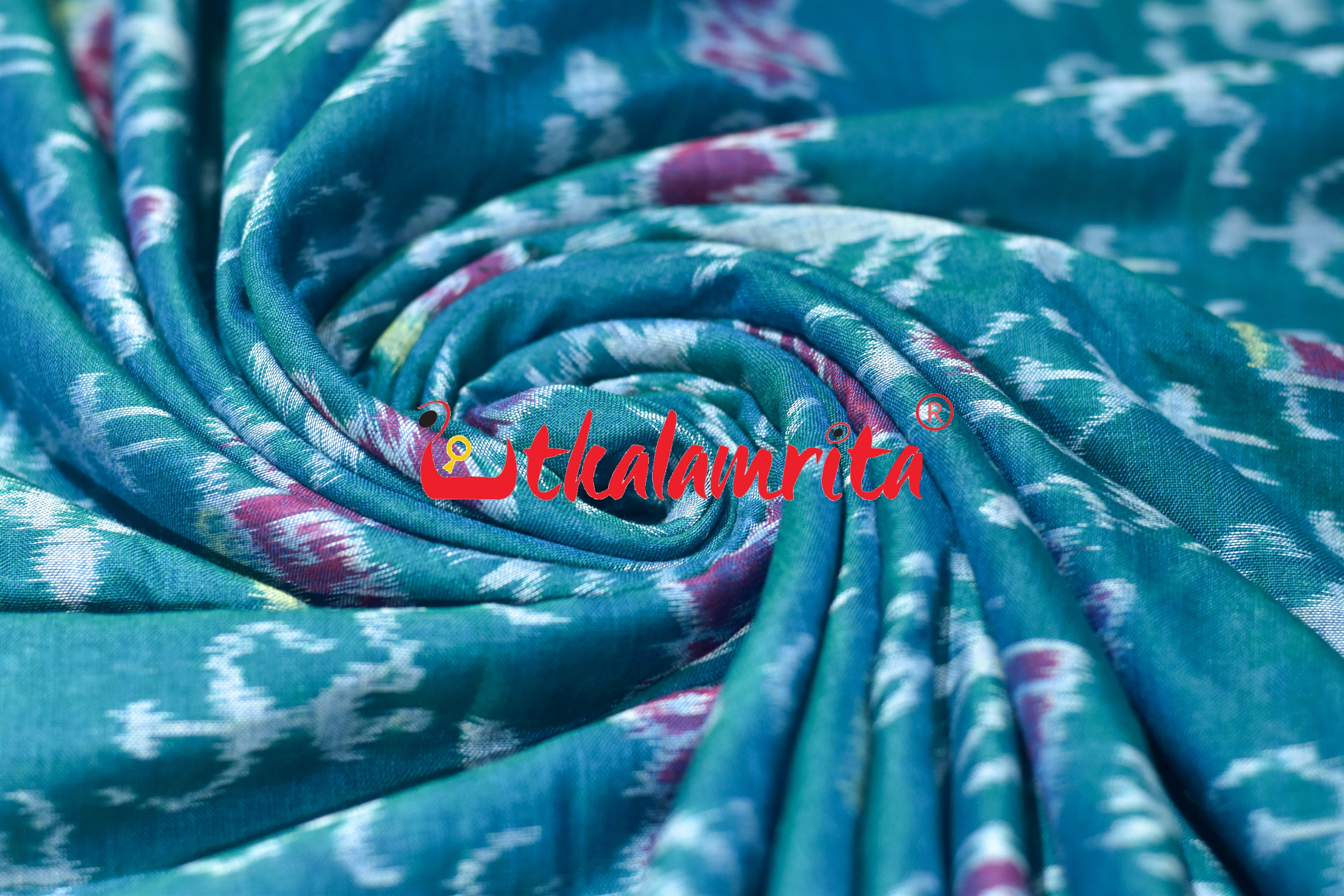 Forest Green Tribal Elephant Sambalpuri Cotton (Fabric)