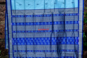 Aqua Tribal Bomkai Silk Saree