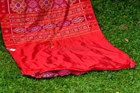 Forest Scot Maroon Red Khandua Silk Saree