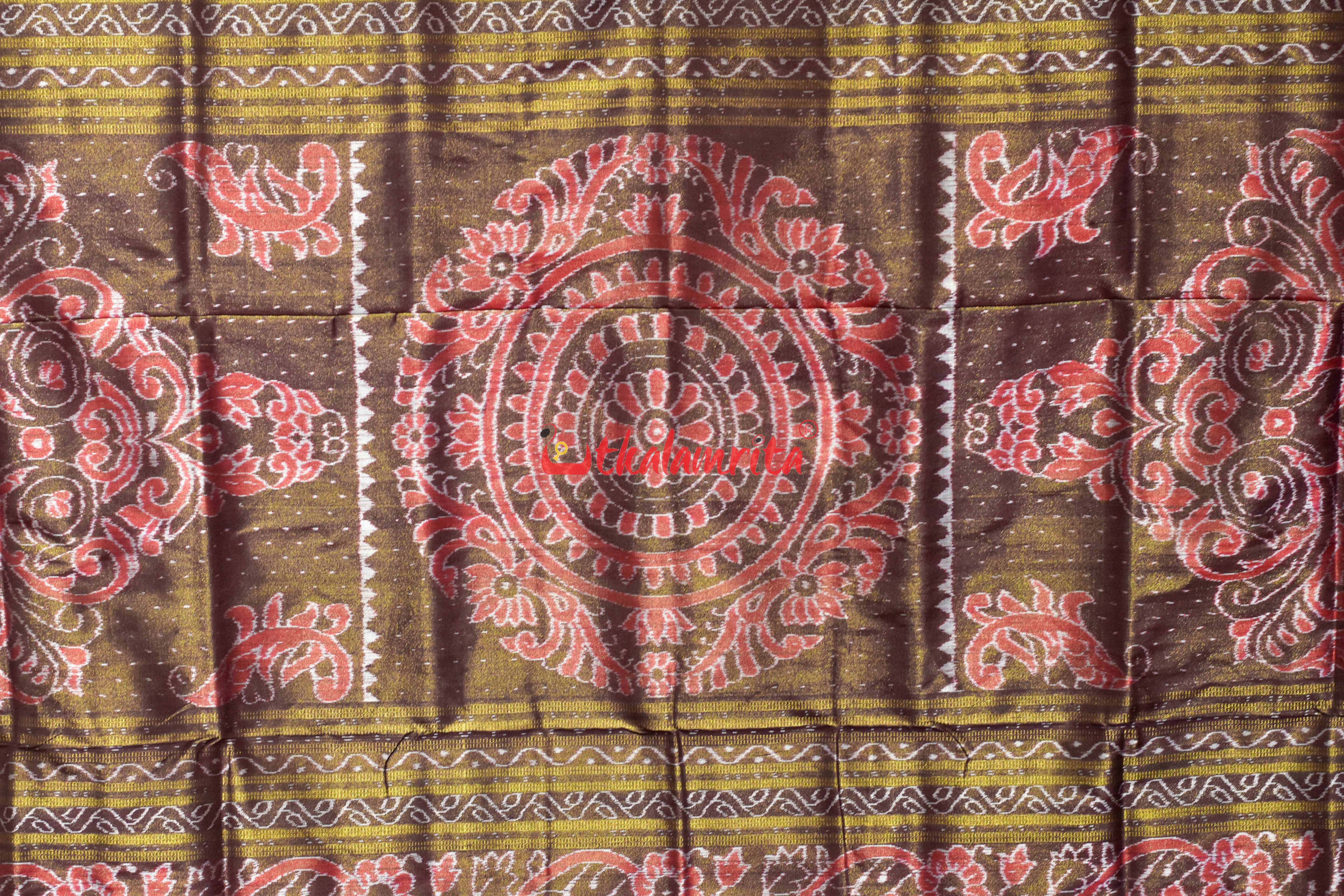 Half Tissue Red Diwali Sambalpuri Silk Saree
