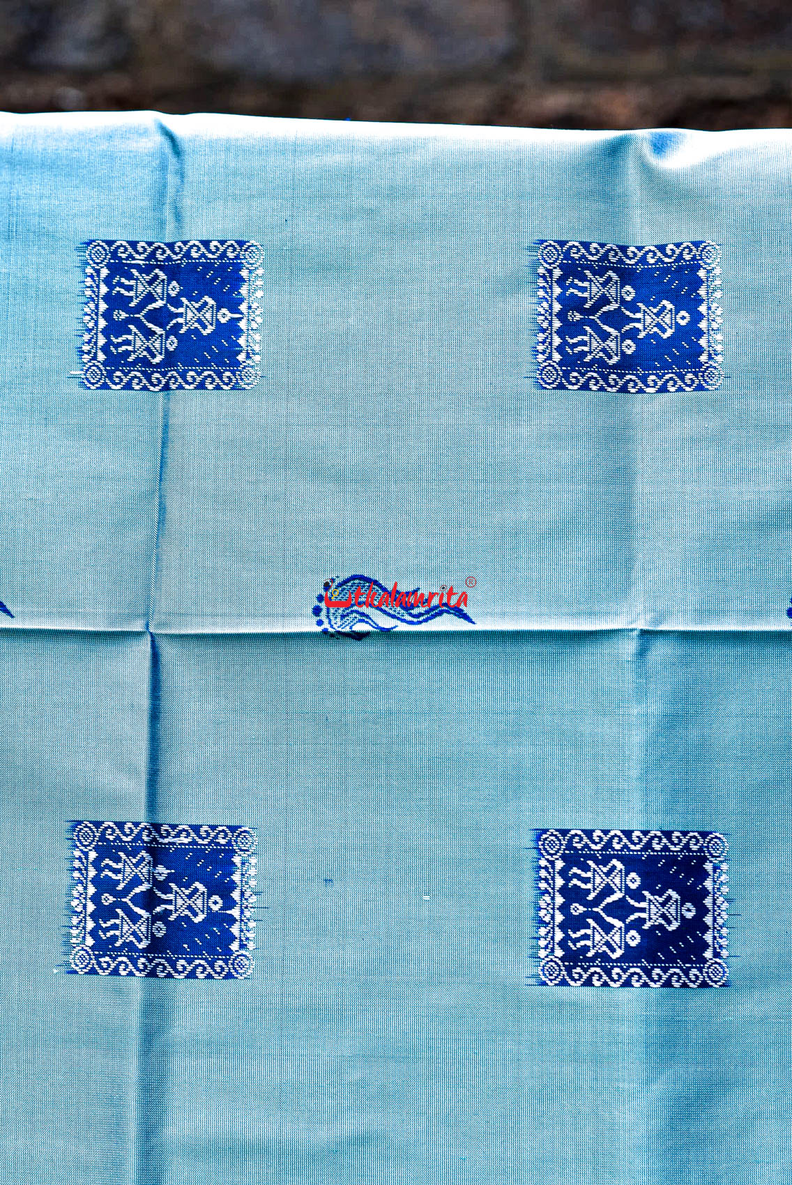 Aqua Tribal Bomkai Silk Saree