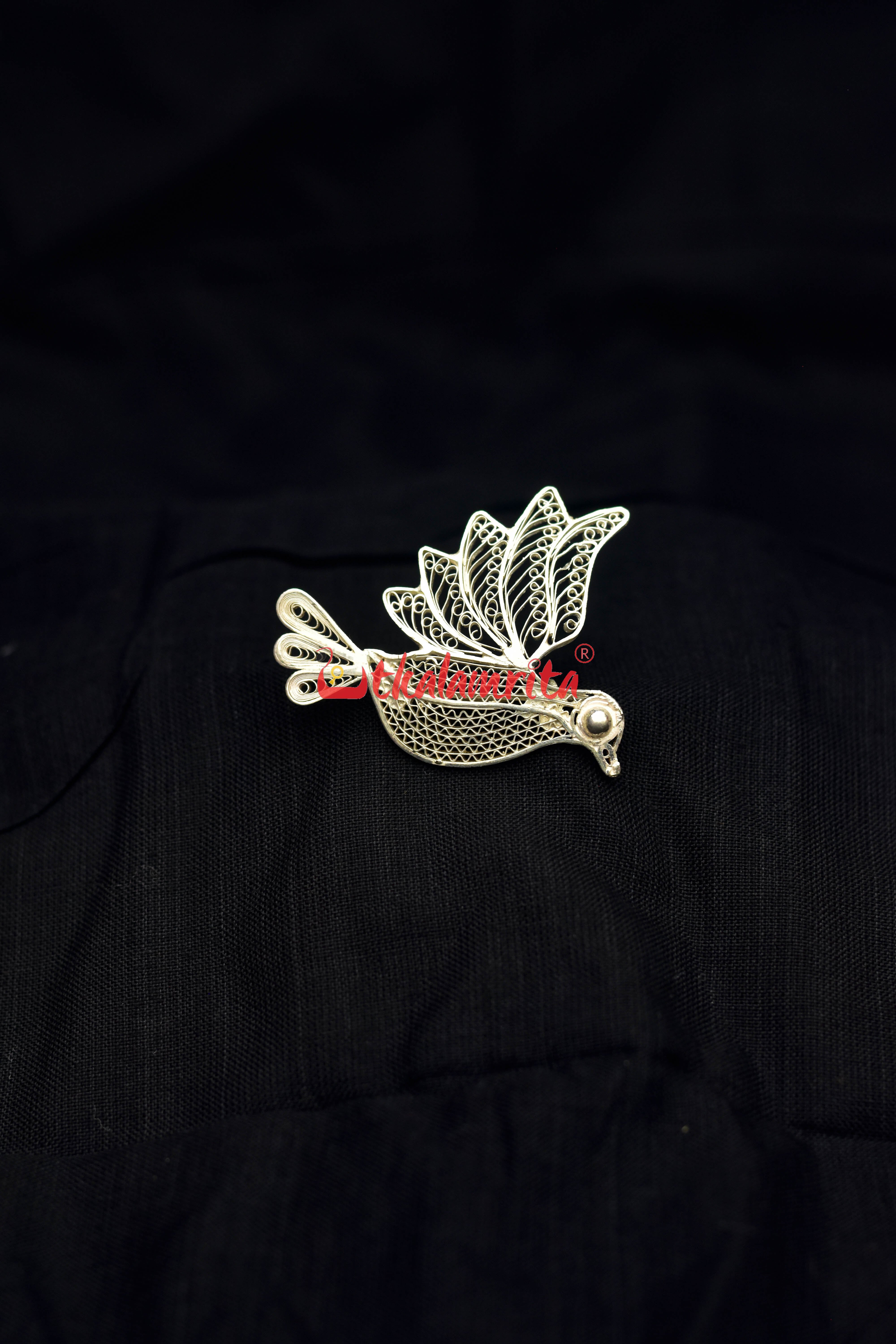 Bird Silver Filigree Brooch