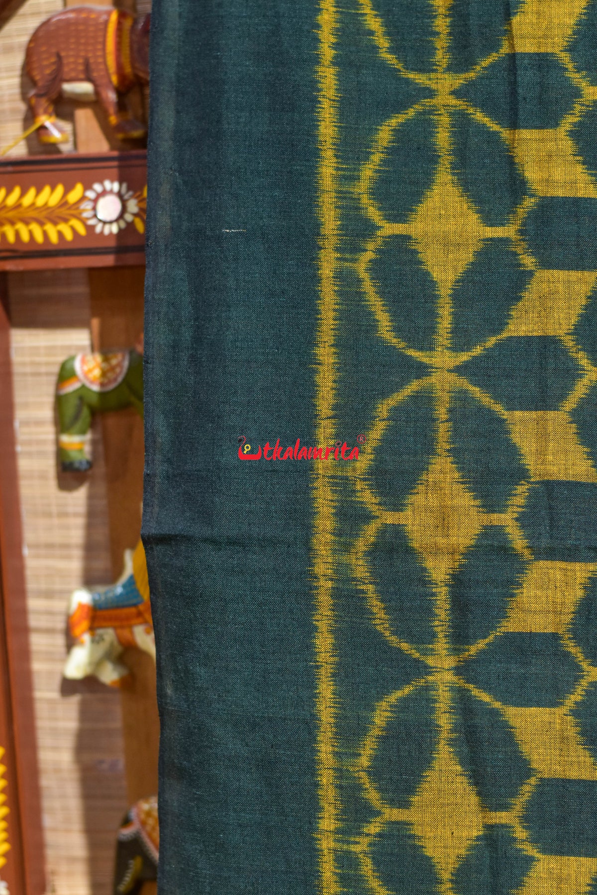 Special Bandha Green Yellow Khandua Cotton Saree