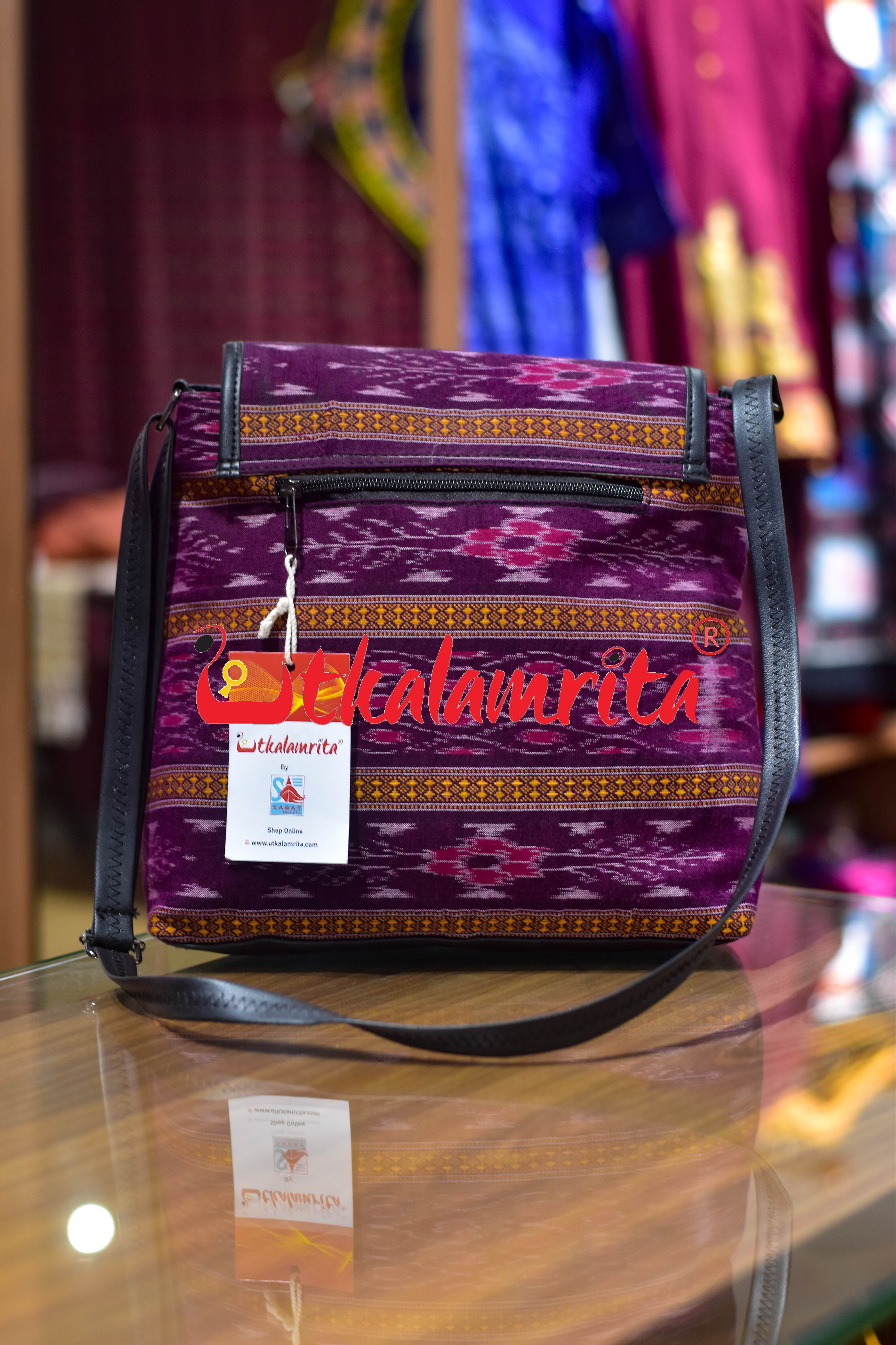 Magenta Flower Ikat Vanity Bag