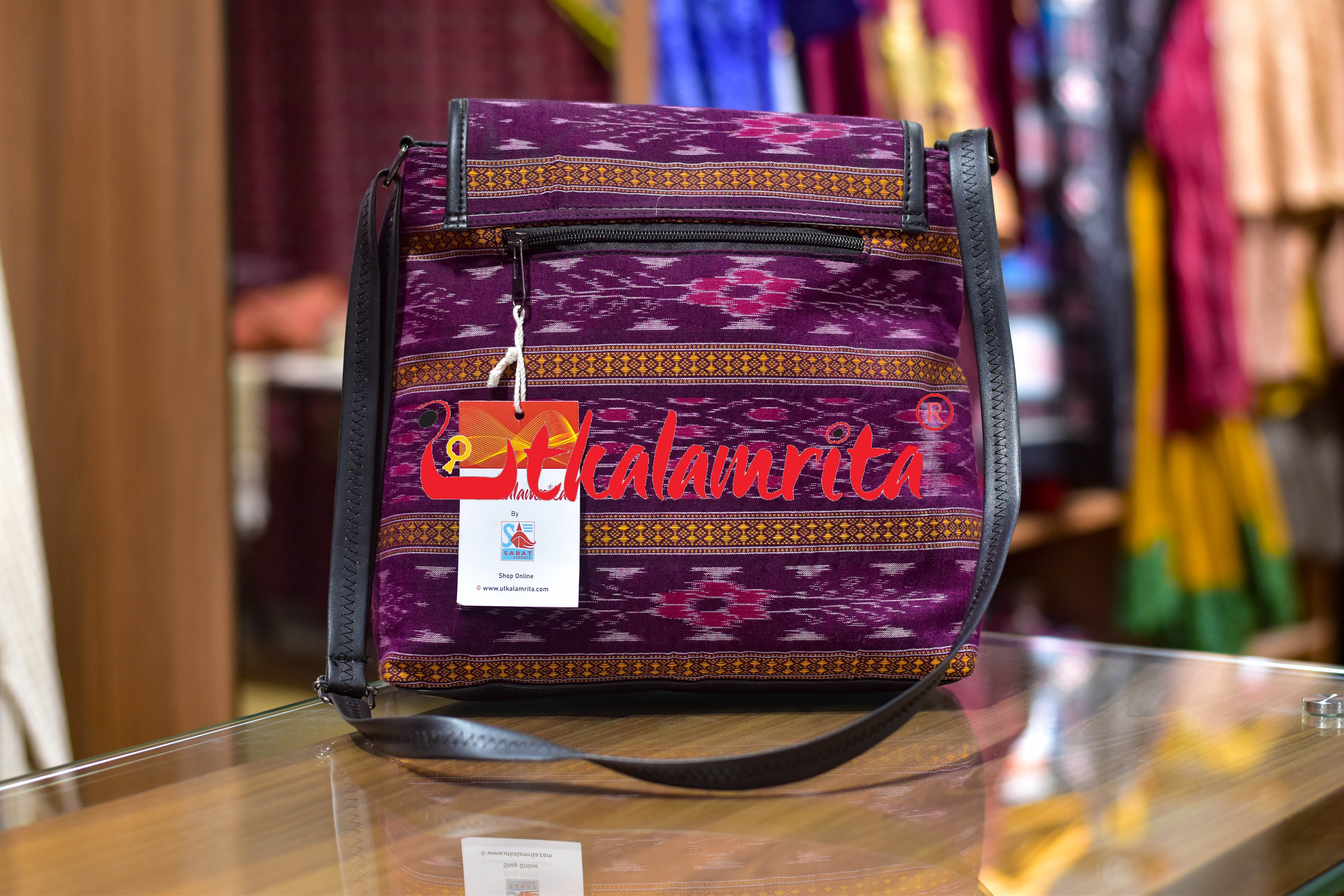 Magenta Flower Ikat Vanity Bag