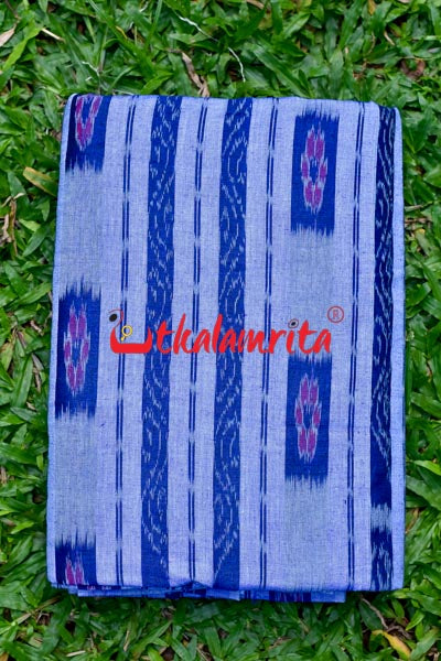 Navy Blue  Box Flower Line Bandha (Fabric)