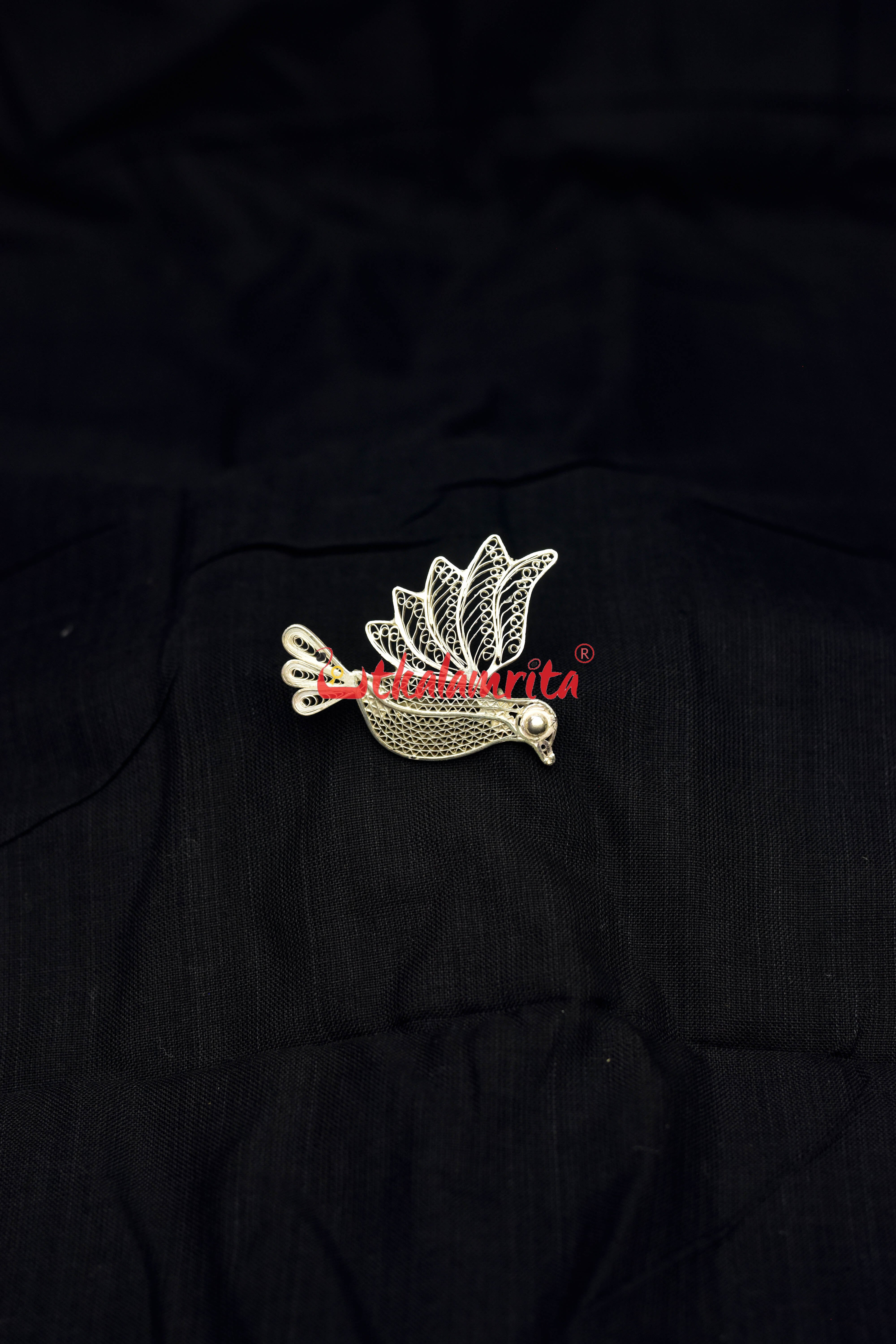 Bird Silver Filigree Brooch