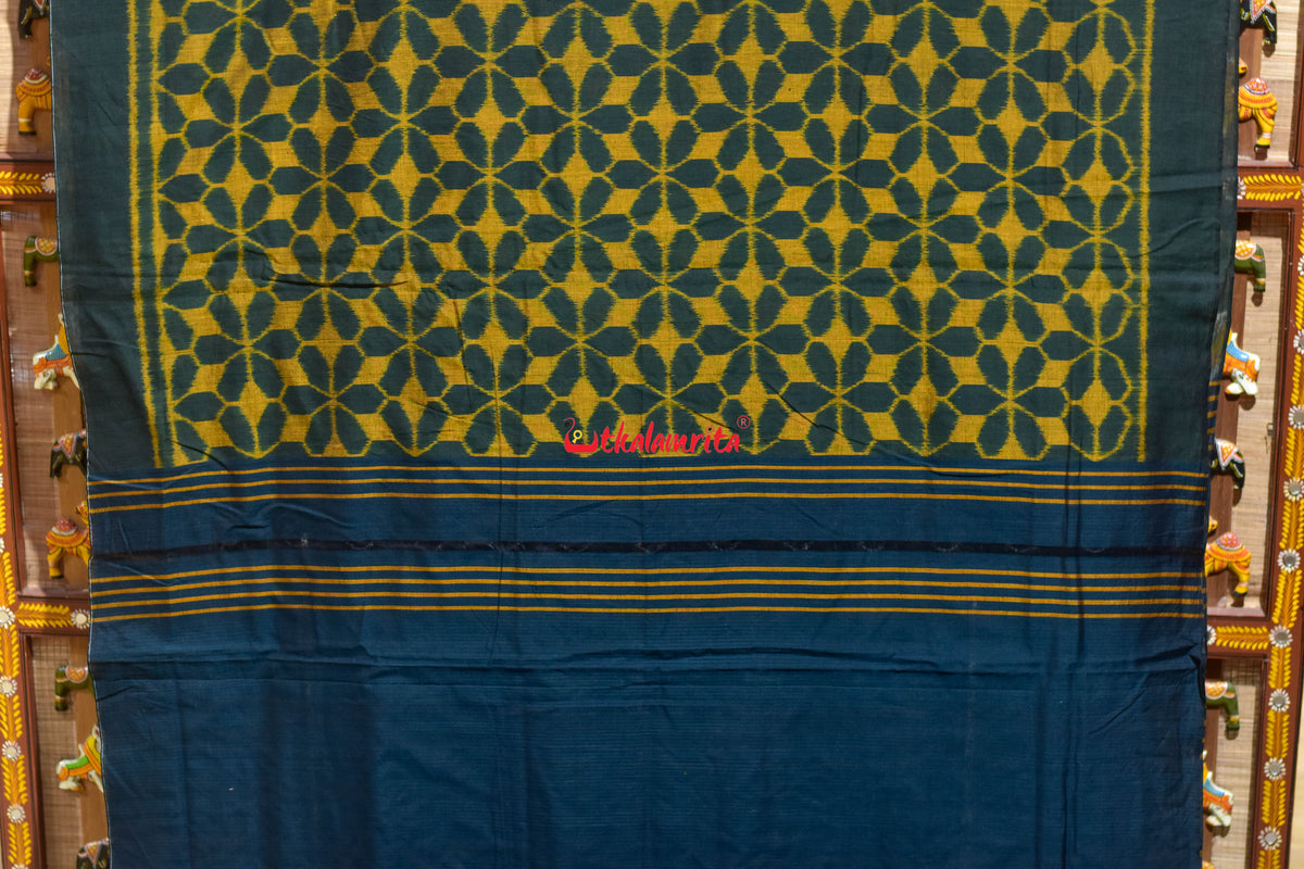 Special Bandha Green Yellow Khandua Cotton Saree