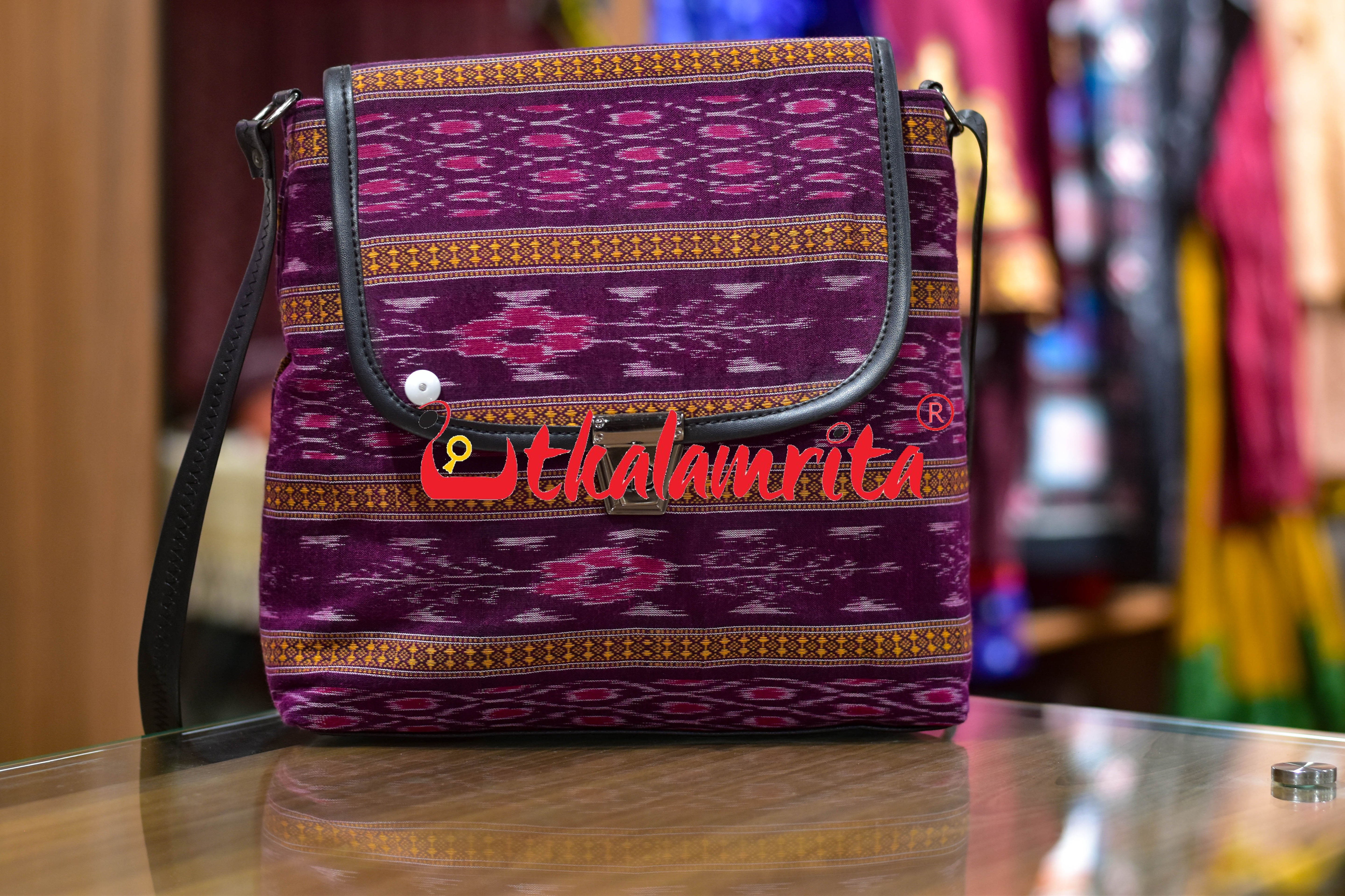 Magenta Flower Ikat Vanity Bag