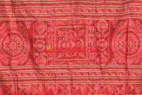 45 Kuthi Red Green Sambalpuri Pasapali Silk Saree