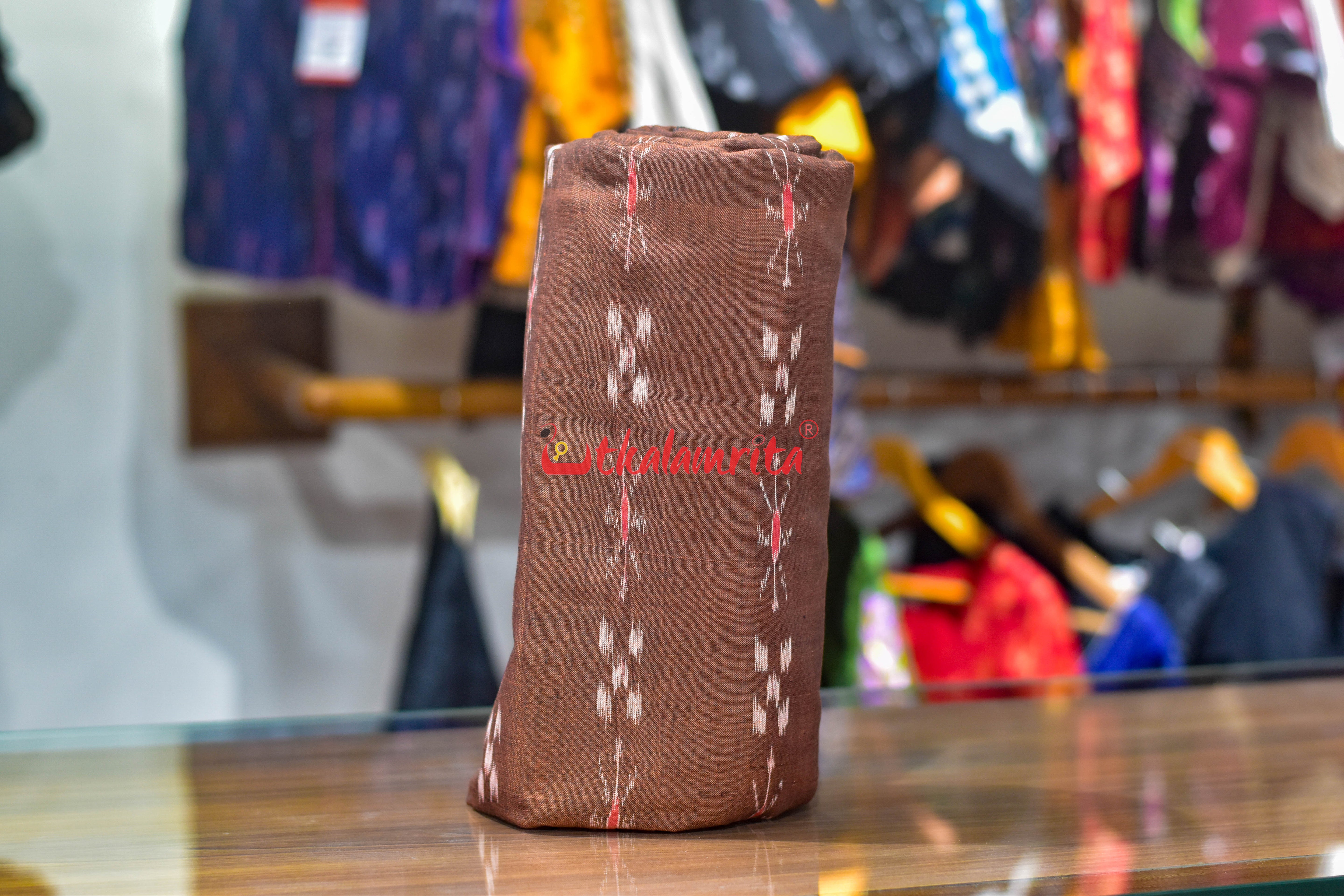 Chocolat Brown Simple Pasapali and Flower (Fabric)