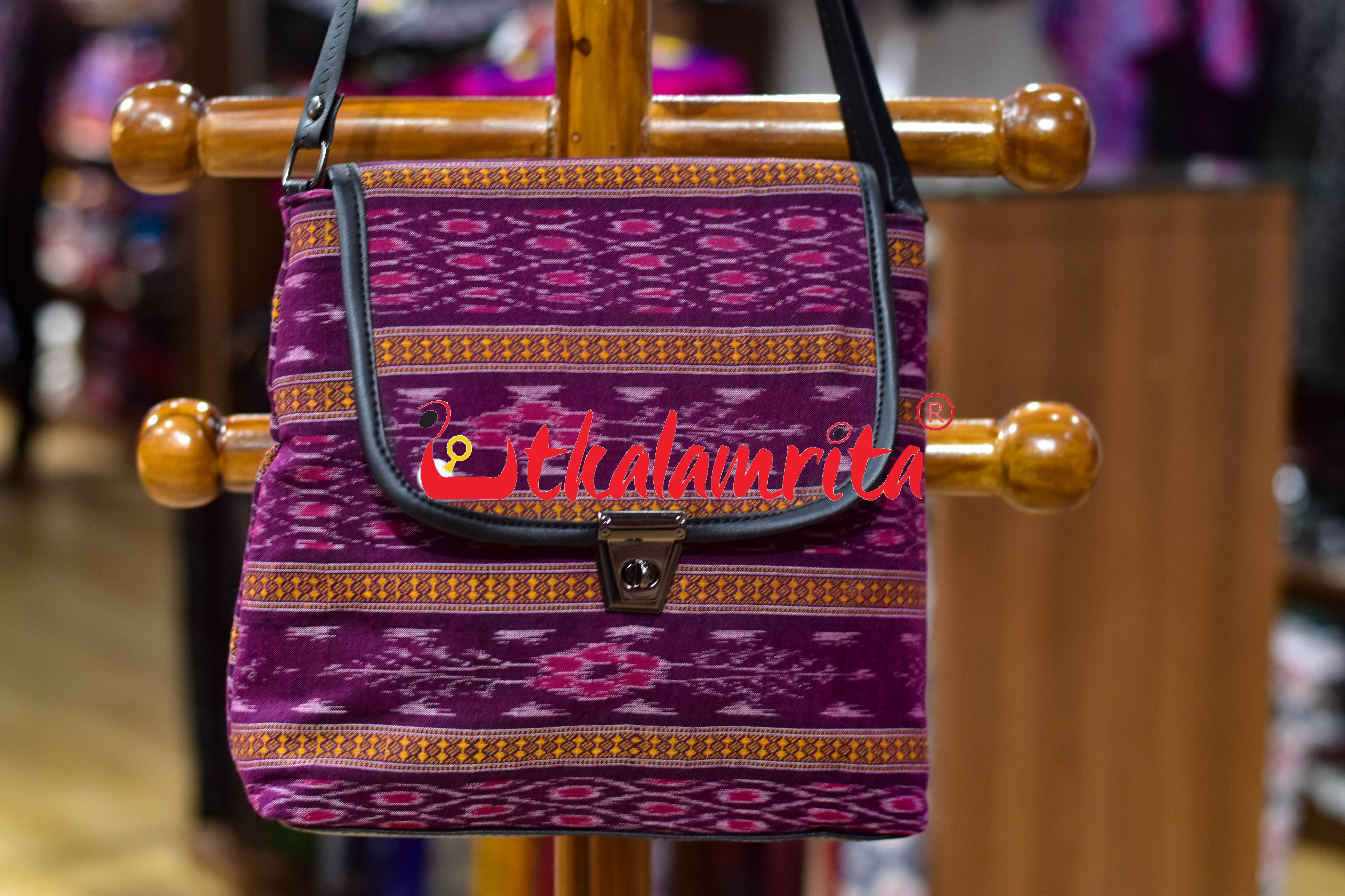 Magenta Flower Ikat Vanity Bag