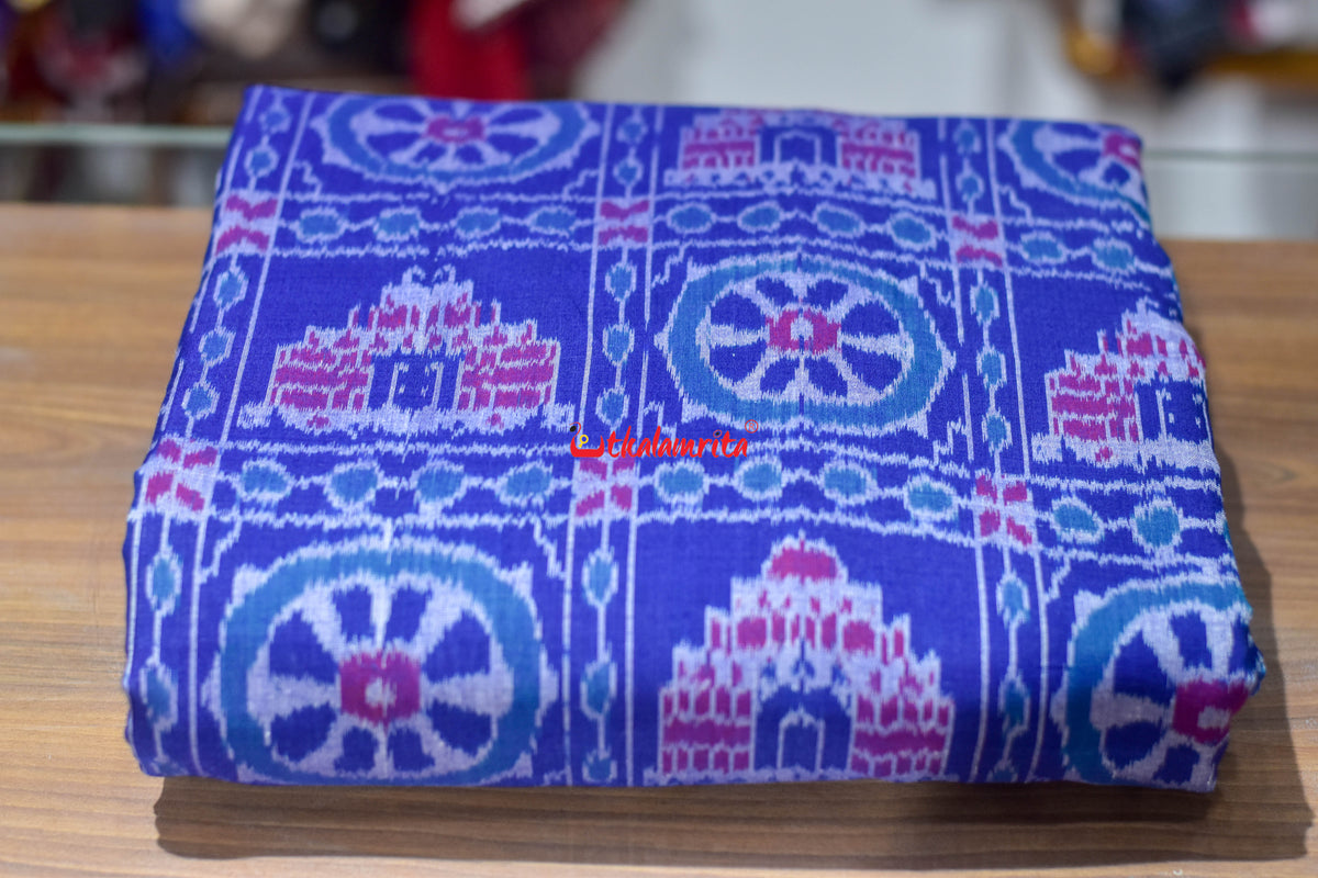 Blue Konark Chakra Sambalpuri Cotton (Fabric)