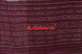 Half Half Grape White Khandua Cotton Checks Saree