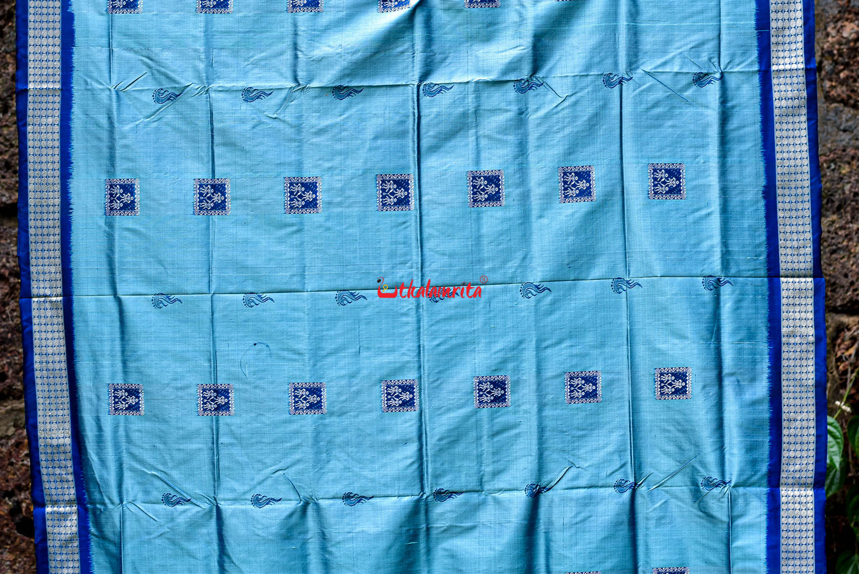 Aqua Tribal Bomkai Silk Saree