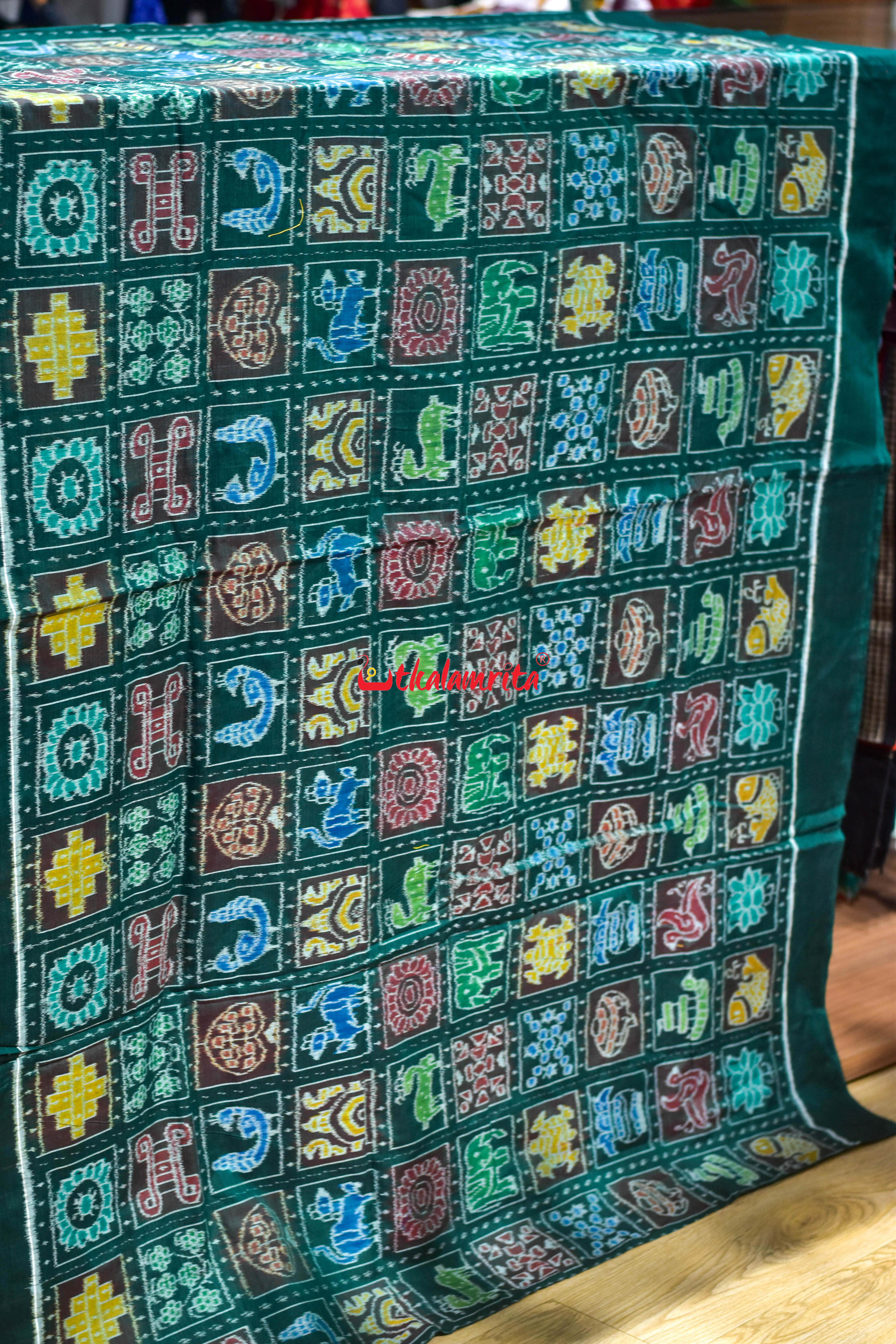 Green Dasakothi Sambalpuri Cotton (Fabric)