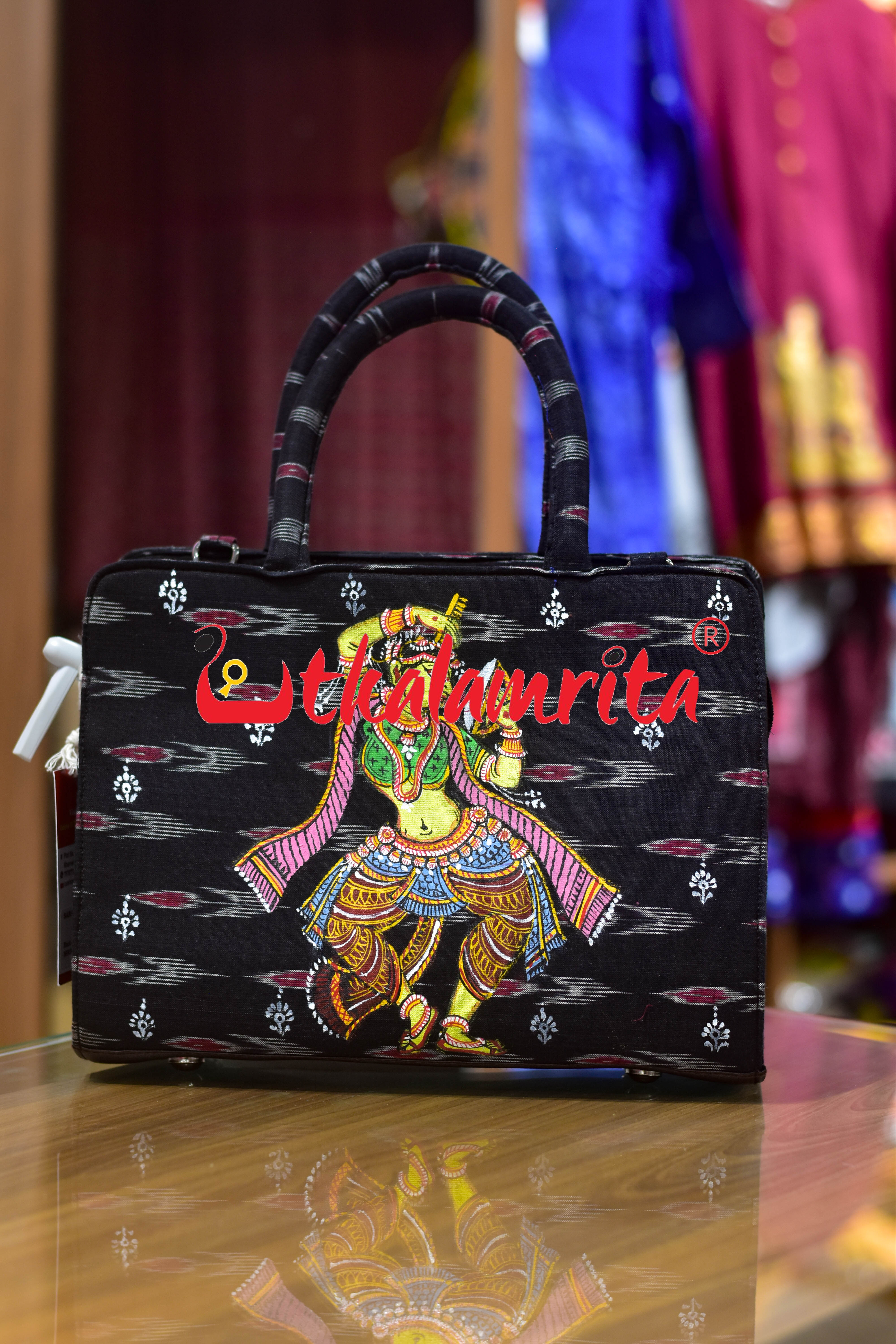 Black Labanga Pattachitra Vanity Bag