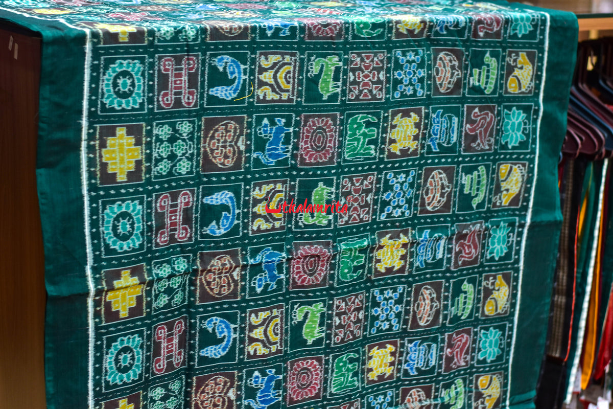 Green Dasakothi Sambalpuri Cotton (Fabric)