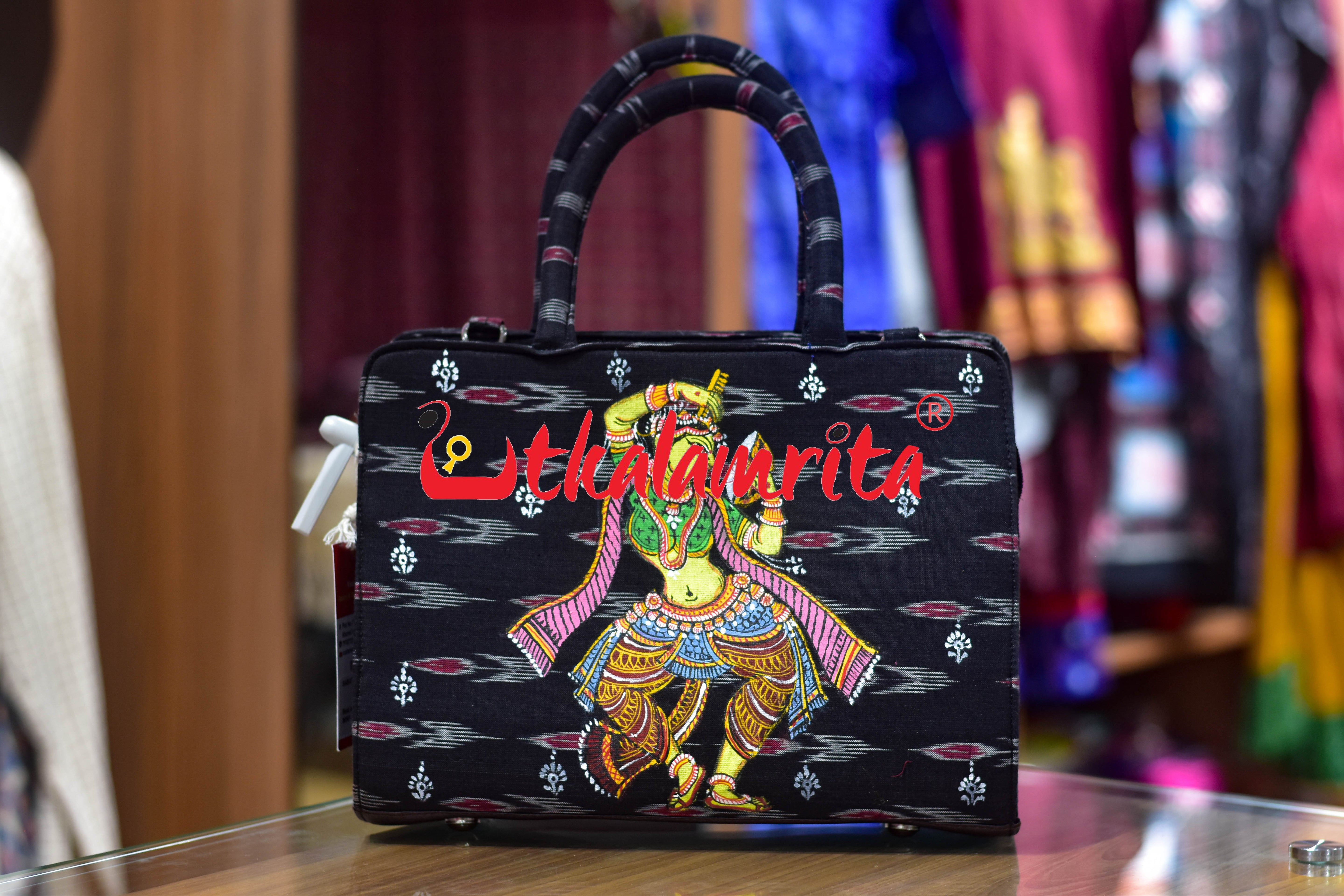 Black Labanga Pattachitra Vanity Bag