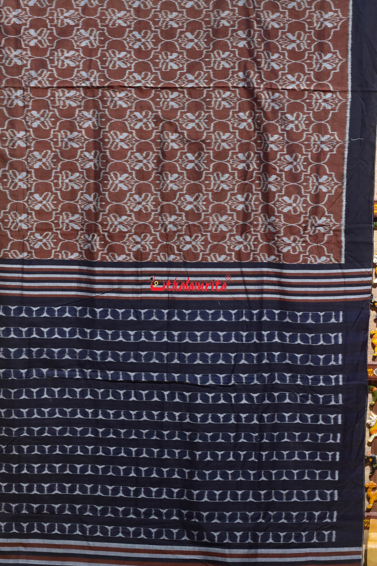 Butterfly Brown Maniabandha Cotton Saree